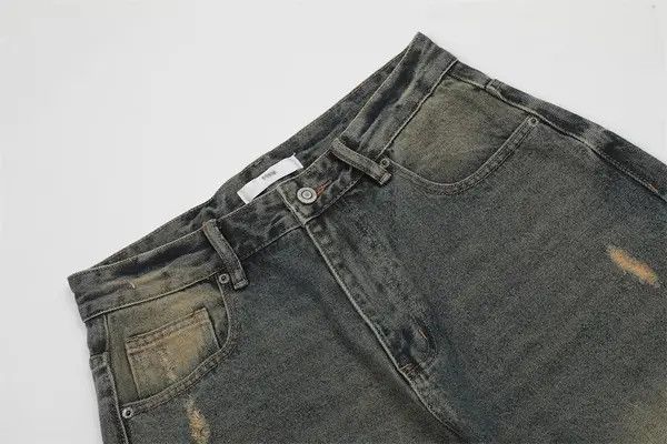 Japanese Brand Men's American street distressed retro trend washed jeans Size US 32 / EU 48 - 8 Thumbnail