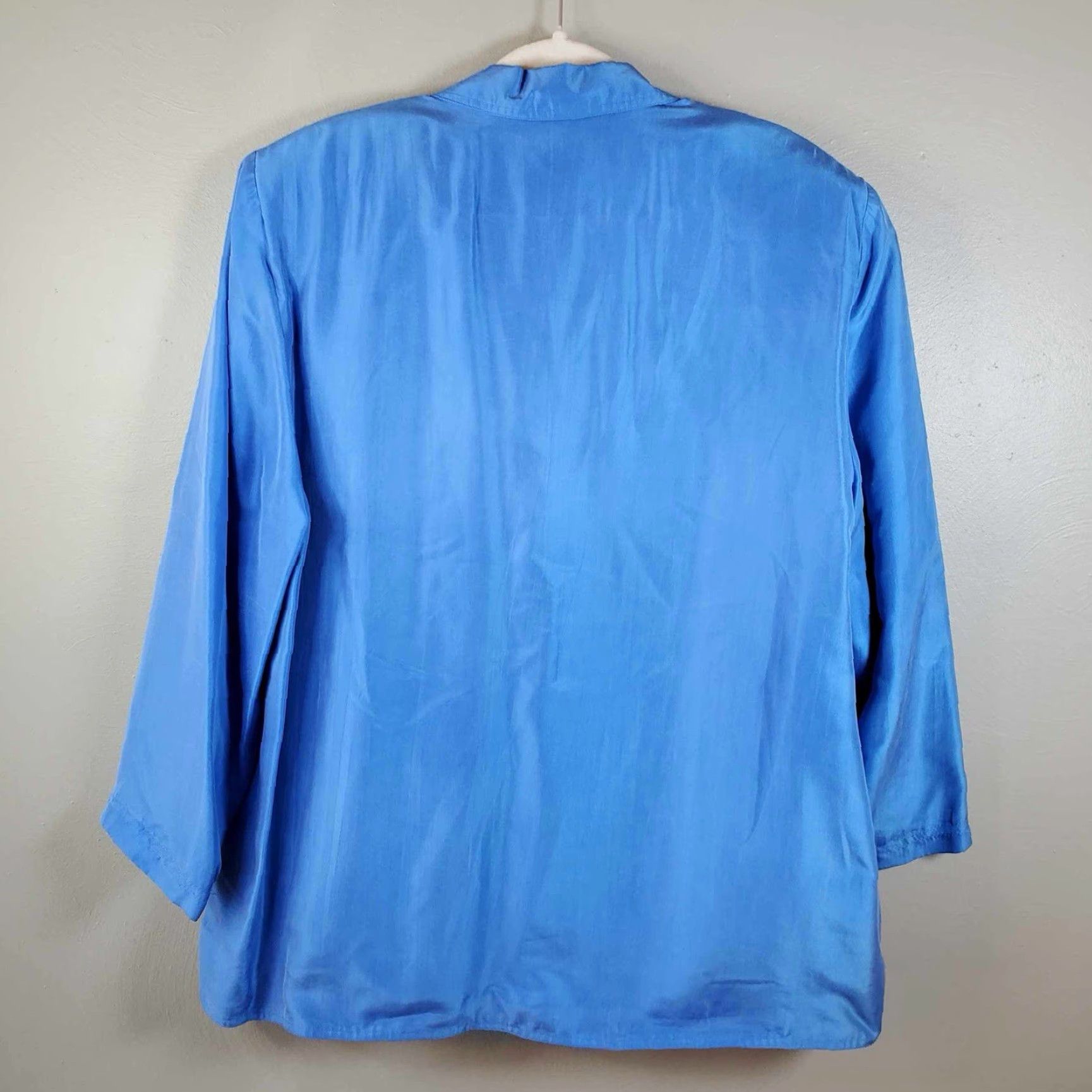Vintage VINTAGE Mario Forte Shirt 18 100% Silk Blue Big Pockets Womens Size XXL / US 16-18 / IT 52-54 - 3 Thumbnail