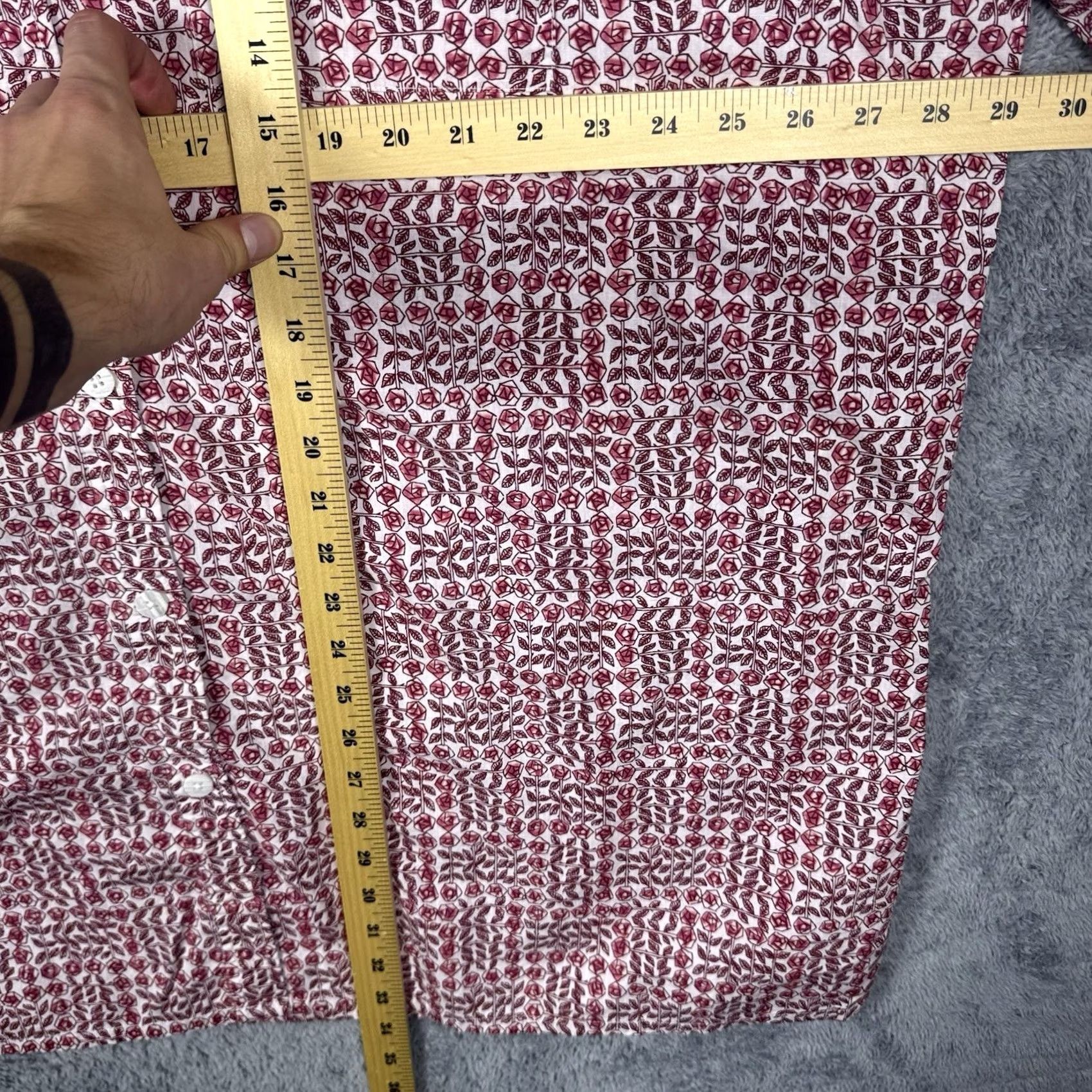 Vintage Yiume Shirt Men's 3XL Floral Hawaiian All Over Print Red Rose Art Button-Up Short Sleeve Casual Size US XXL / EU 58 / 5 - 5 Thumbnail