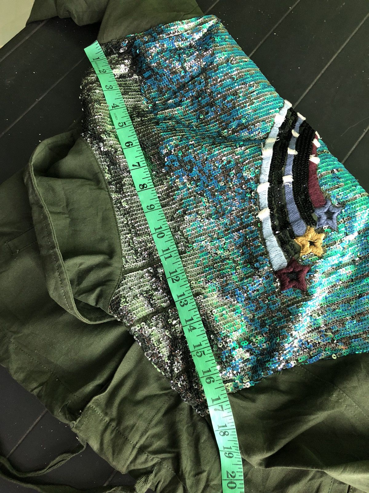 Zara Zara Ombré Seguin Motorcycle Patch Embroidered Army Jacket Size US S / EU 44-46 / 1 - 9 Thumbnail