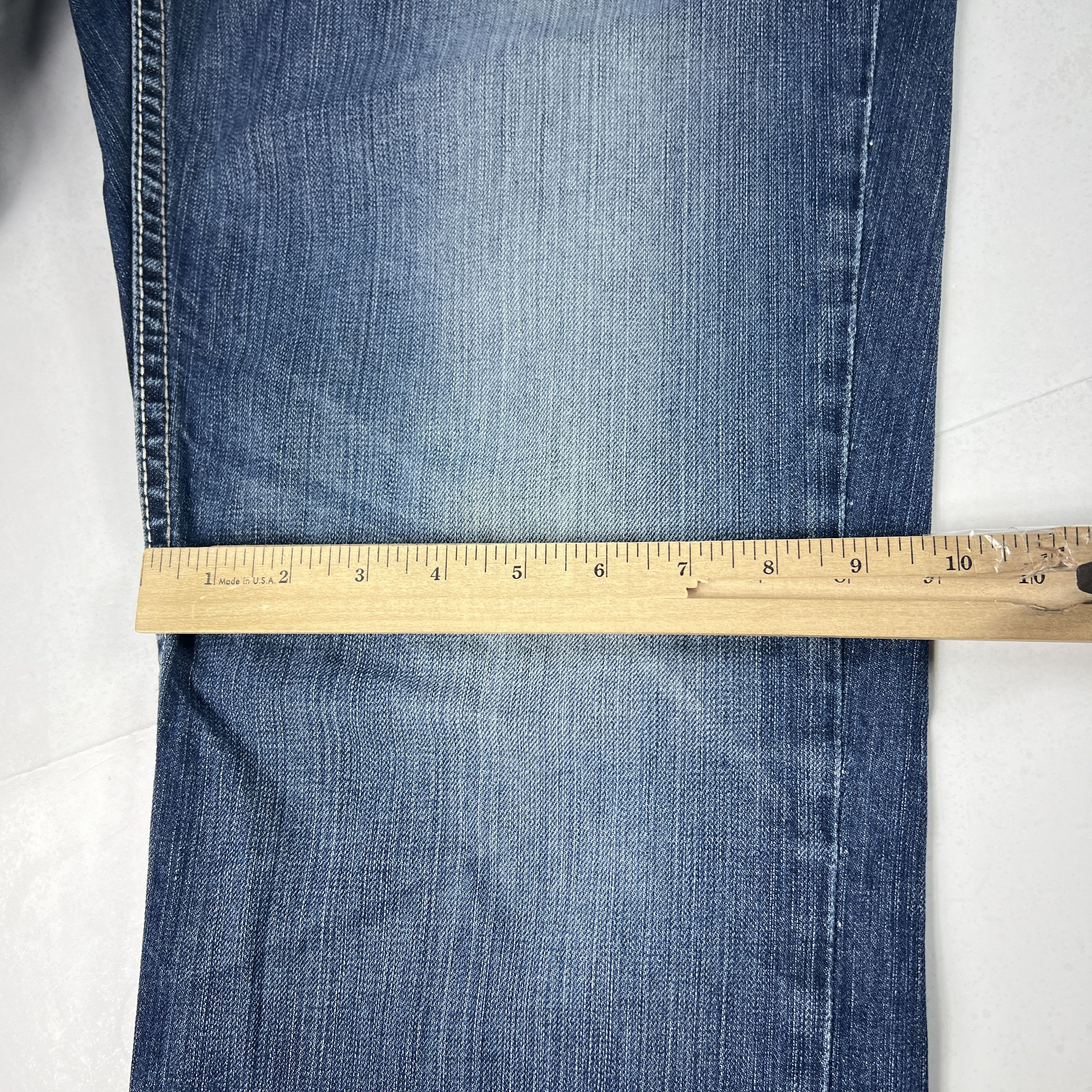 BKE BKE Jeans Long Derek Straight Blue Faded Whisker Denim Size US 37 - 19 Thumbnail