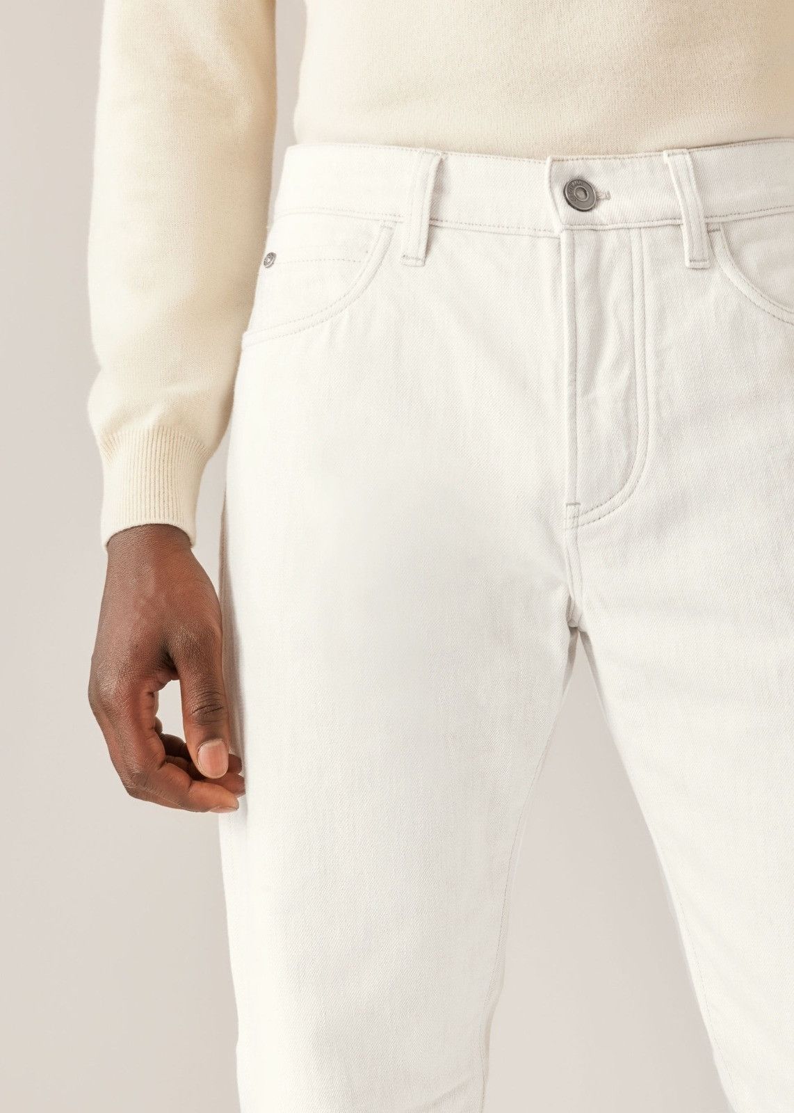 o1loc1c0124 Regular-cut Five-Pocket Trouser in White