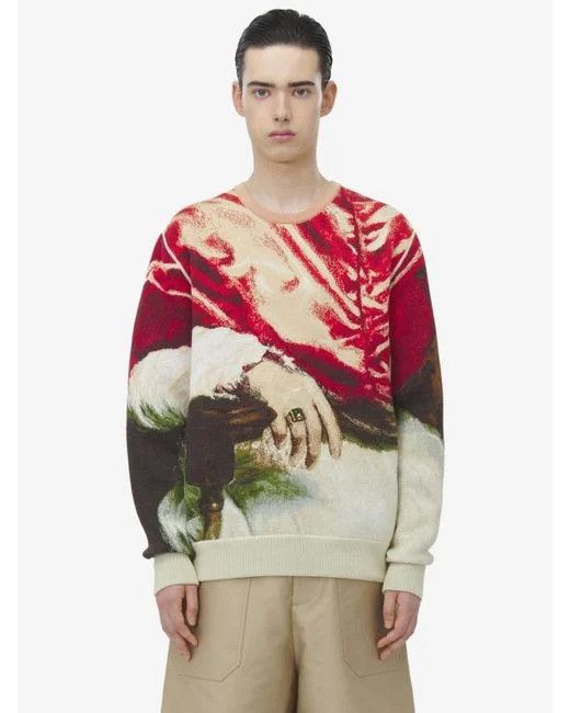 Alexander McQueen o1srvl11e0226 Jacquard Sweater In Multicolor Size US M / EU 48-50 / 2 - 1 Preview