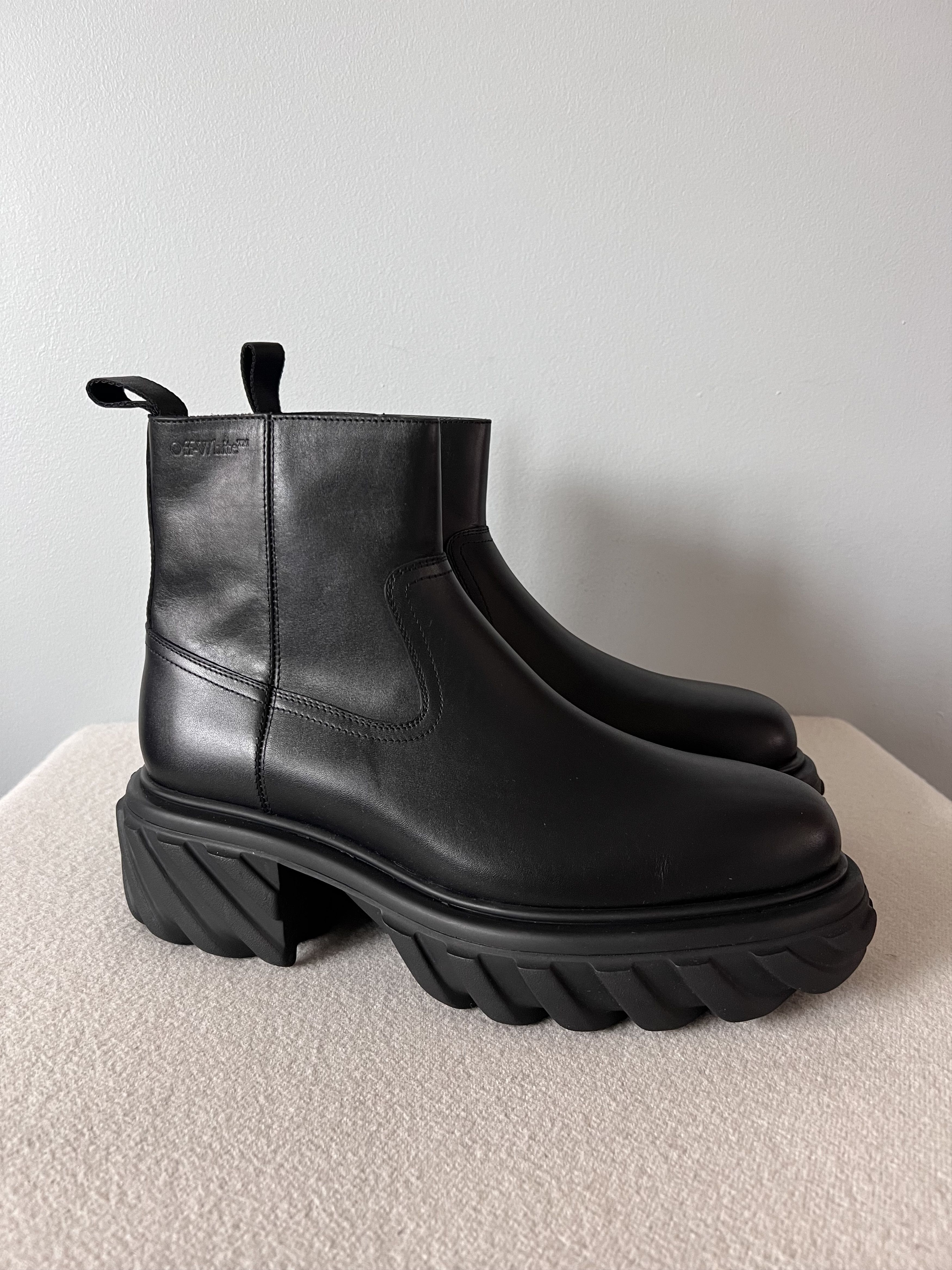 Off-White Off White Exploration Motor Ankle Boots in Black Size US 12 / EU 45 - 1 Thumbnail