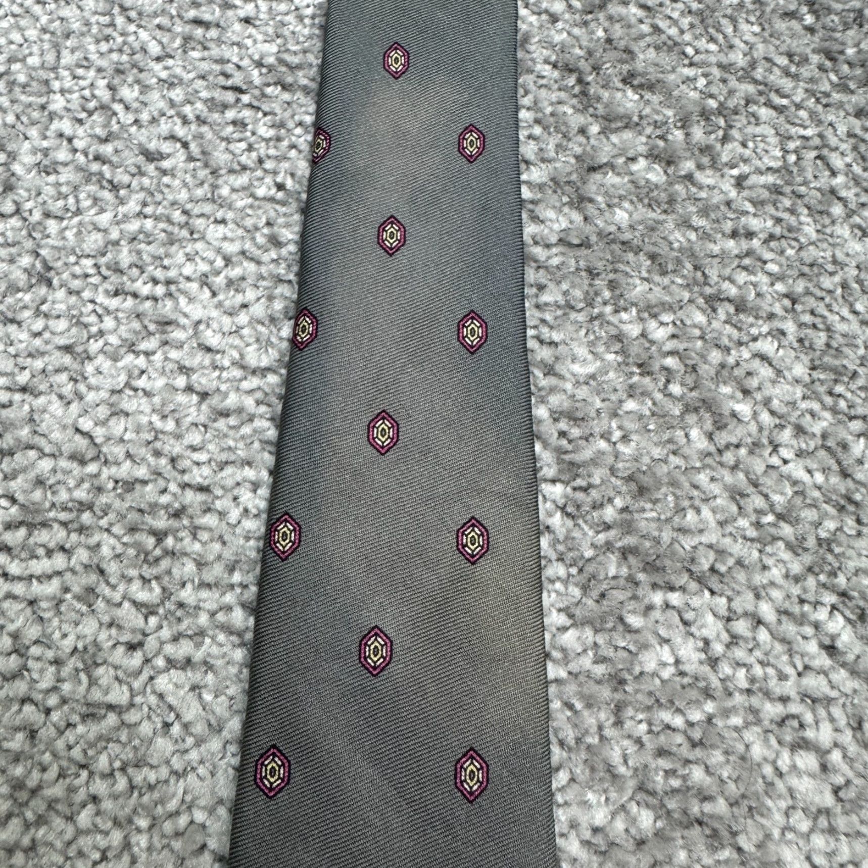 Vintage VINTAGE Duxbury Tie Geometric Silk Classic USA One Size Gray Mens Neckwear 57-60" Classic Pattern 100% Silk Geometric Vintage Mens Accessories Size ONE SIZE - 6 Thumbnail