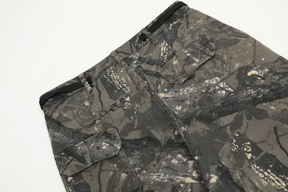 Designer Knee Pleated Branches Camouflage Cargo Size US 29 - 4 Thumbnail
