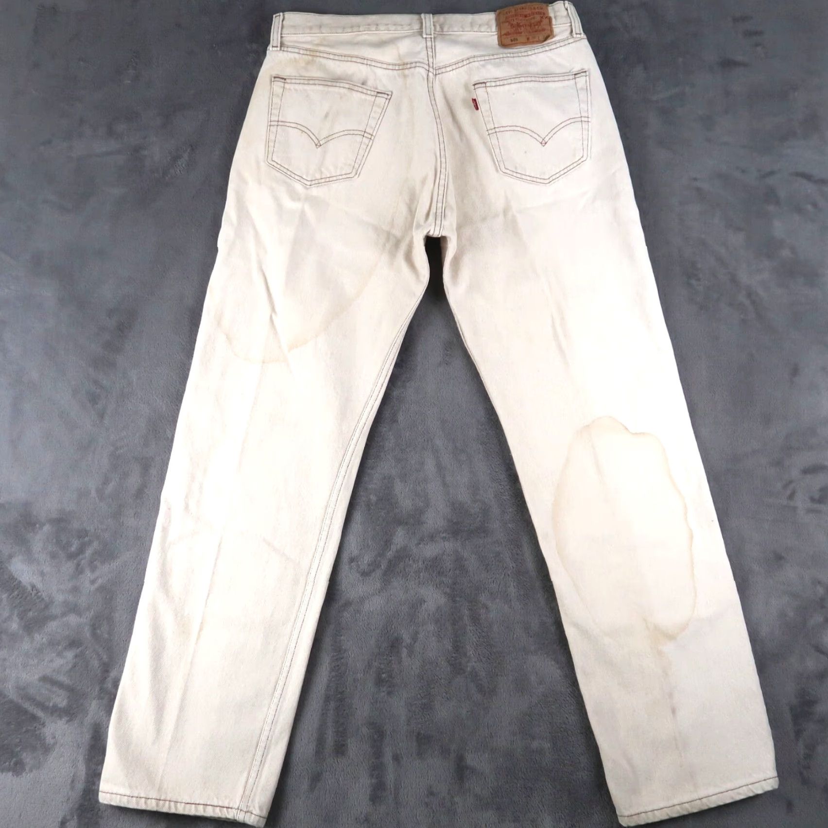 Levi's VINTAGE Levi's 501 Jeans Straight Denim Beige Mens Size 36x32 Regular waist Inseam 36x32 501 Series 90s USA Jeans Mens Size US 36 / EU 52 - 2 Thumbnail