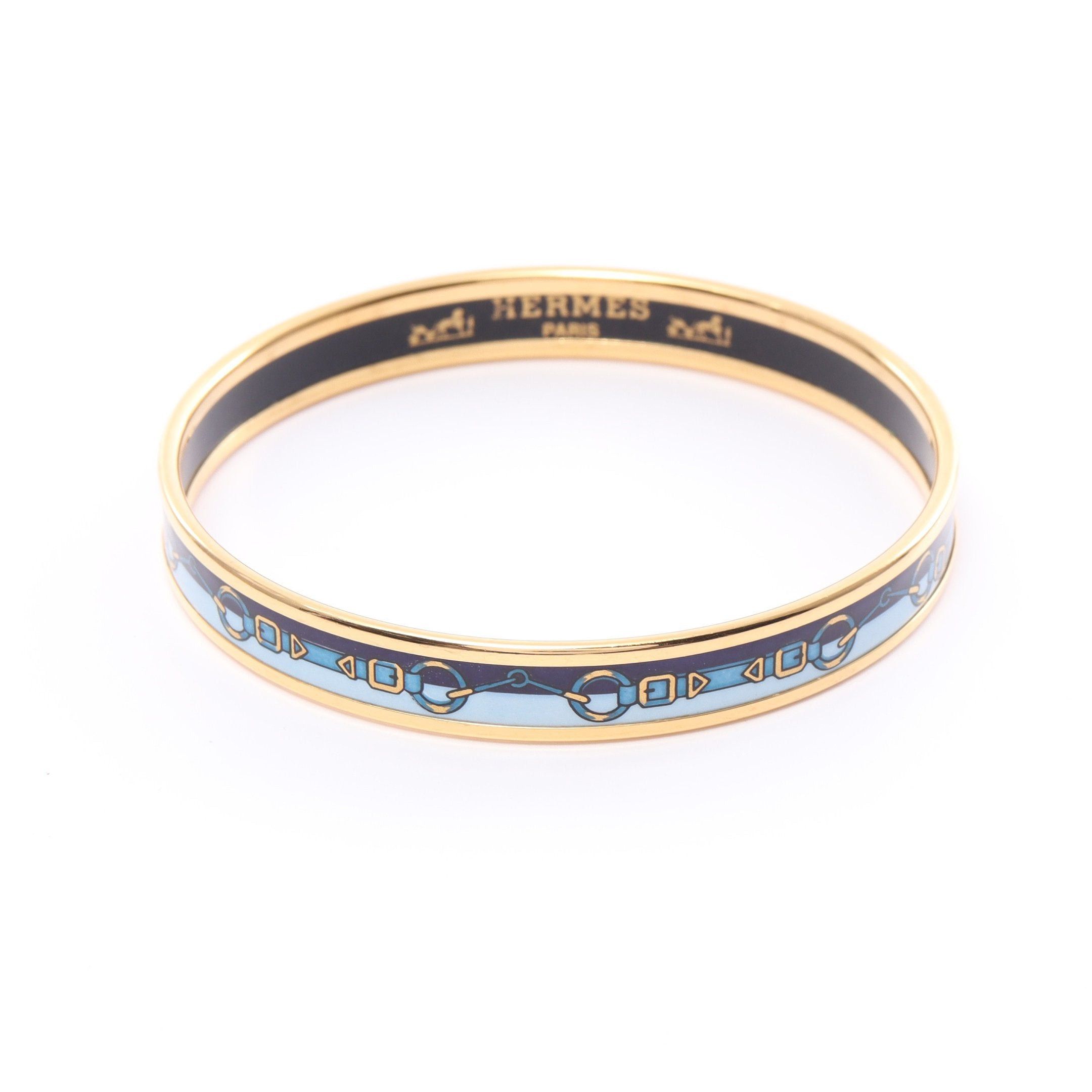 Enamel PM Bangle GP Cloisonne Light Blue Multicolor