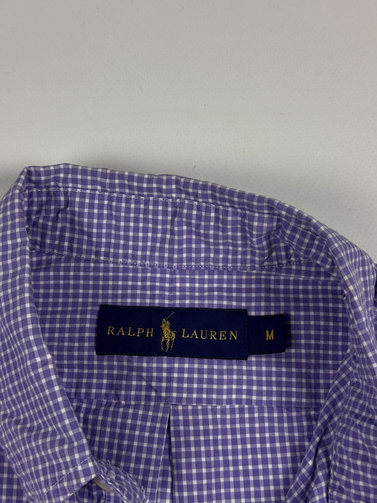Polo Ralph Lauren × Ralph Lauren POLO Ralph Lauren Purple White Plaid Long Sleeve Shirt Size US M / EU 48-50 / 2 - 11 Thumbnail