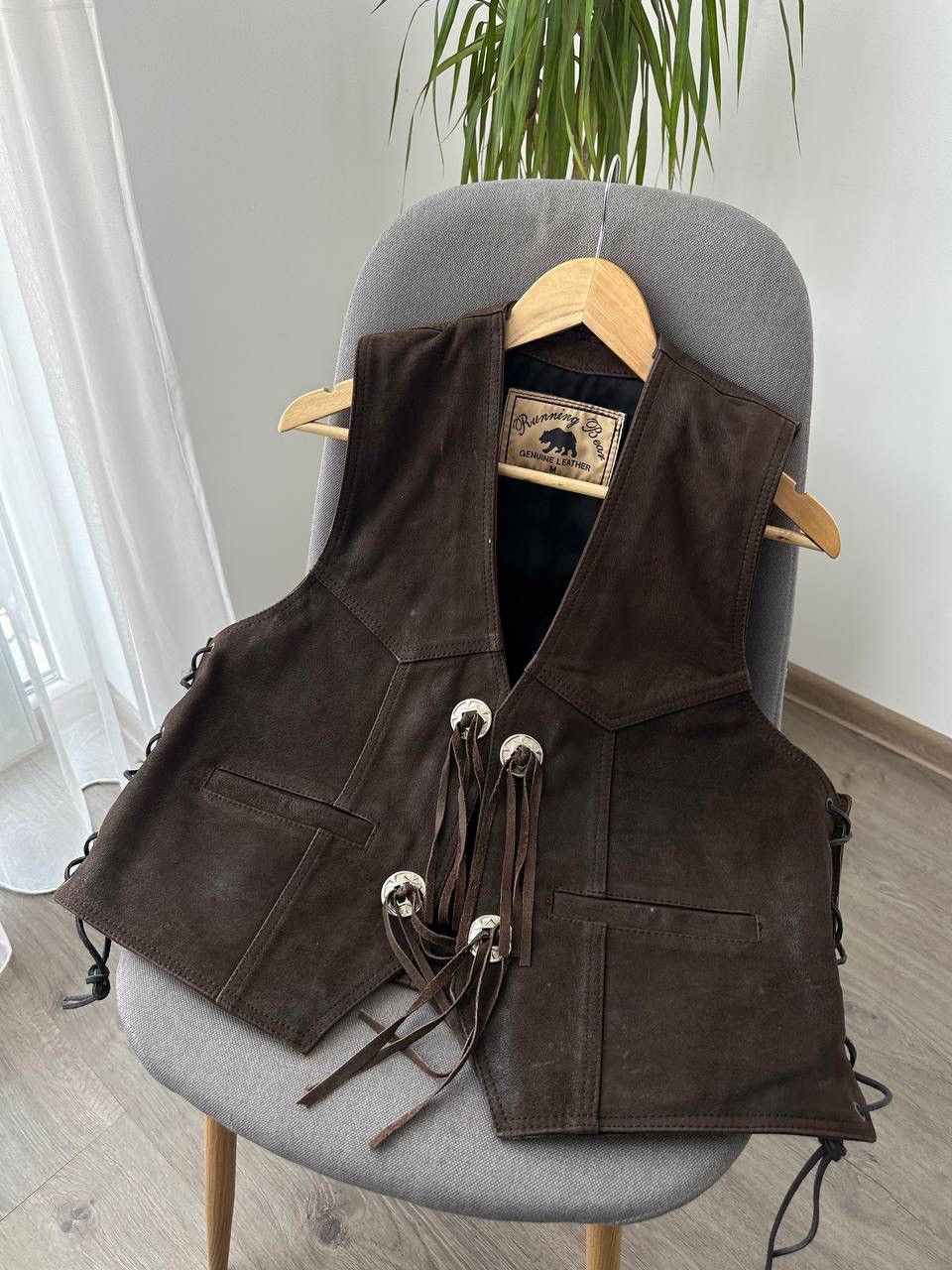 Genuine Leather × Vintage Vintage Genuine Leather Brown Cowboy West Jacket Size US M / EU 48-50 / 2 - 16 Thumbnail