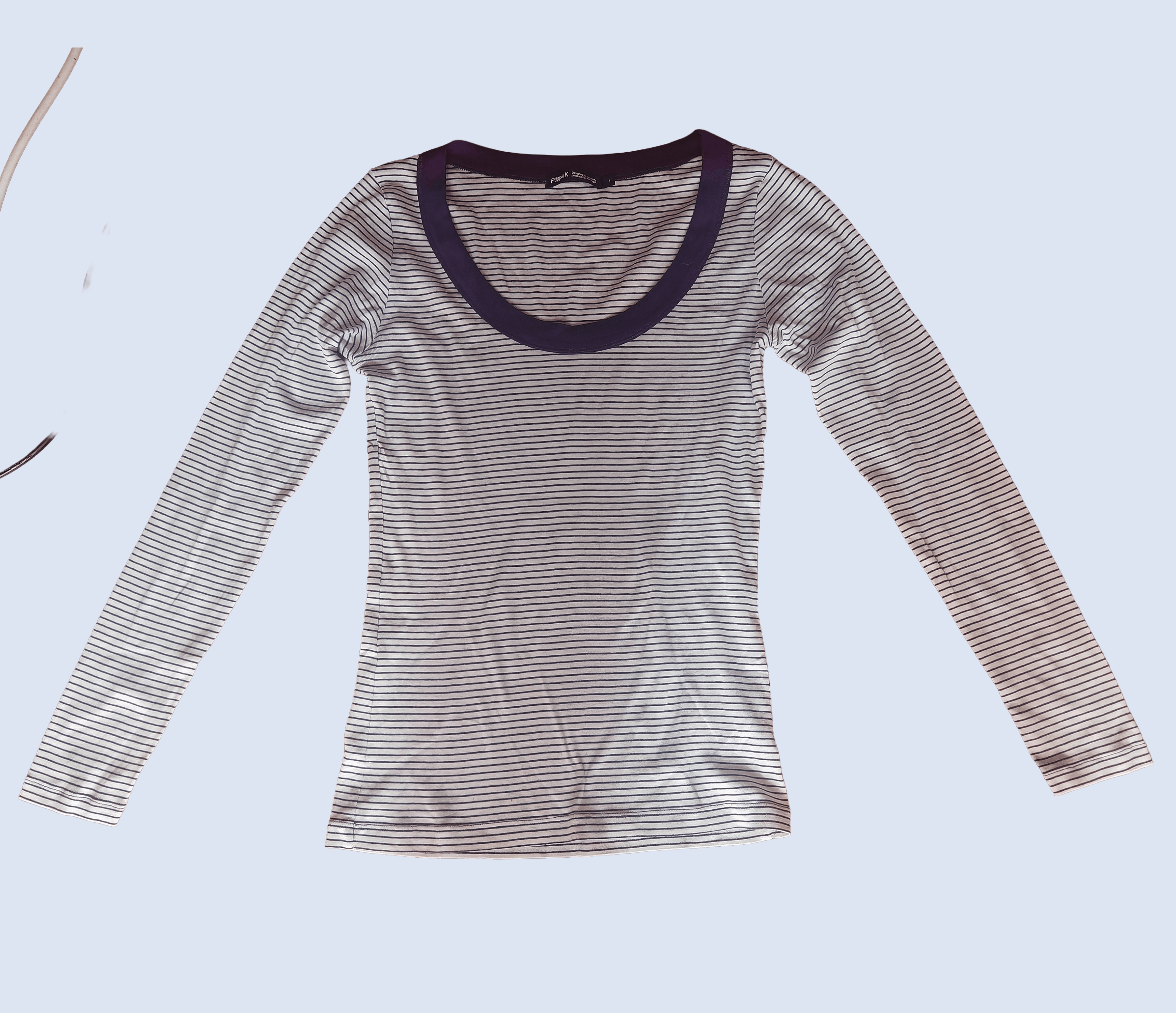 Filippa K Filippa K White and Purple Breton Stripe Scoop Neck Top Size S / US 4 / IT 40 - 5 Thumbnail