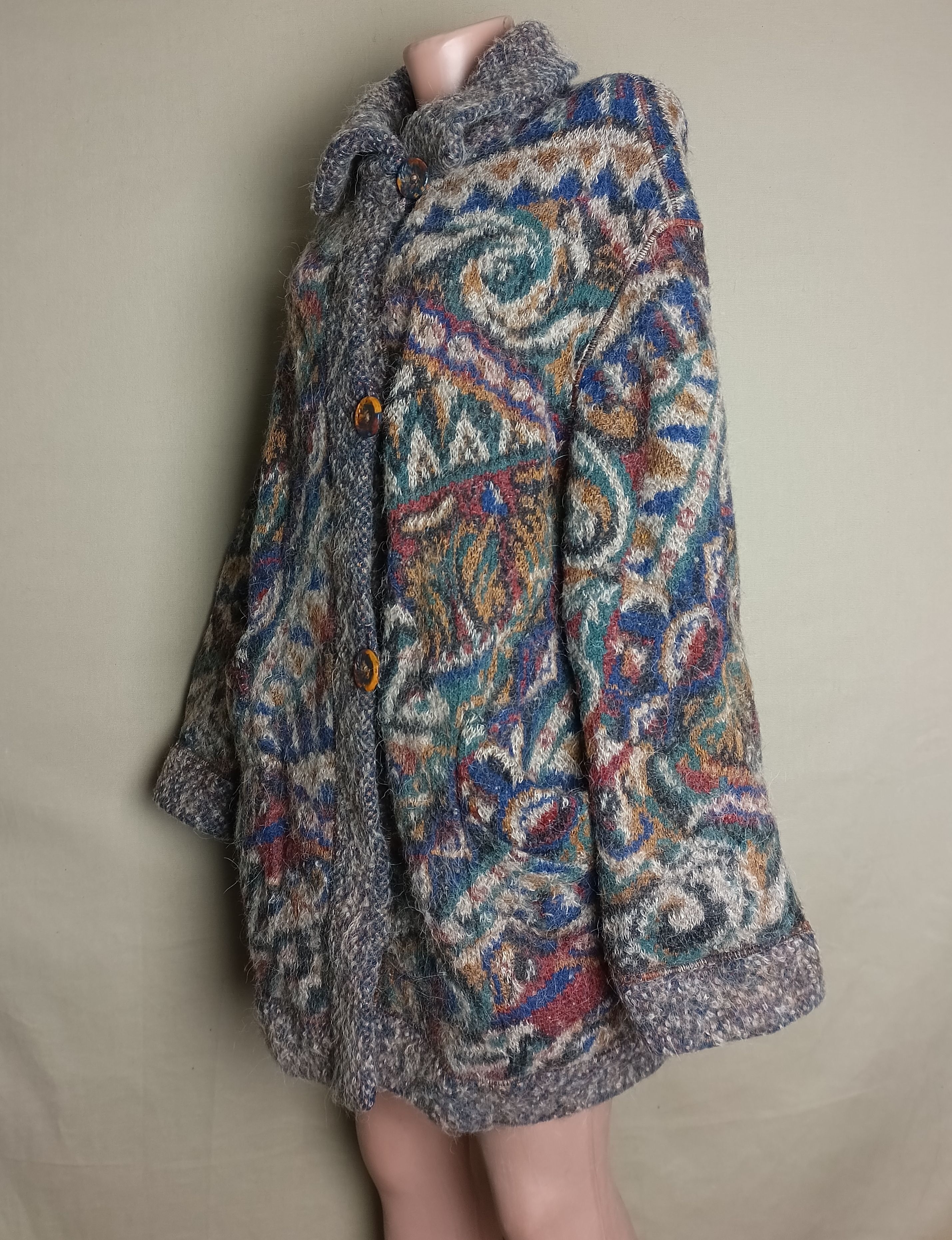 Missoni × Vintage MISSONI Floral 80s Wool Mohair Alpaca Doubleside Coat S Size S / US 4 / IT 40 - 4 Thumbnail