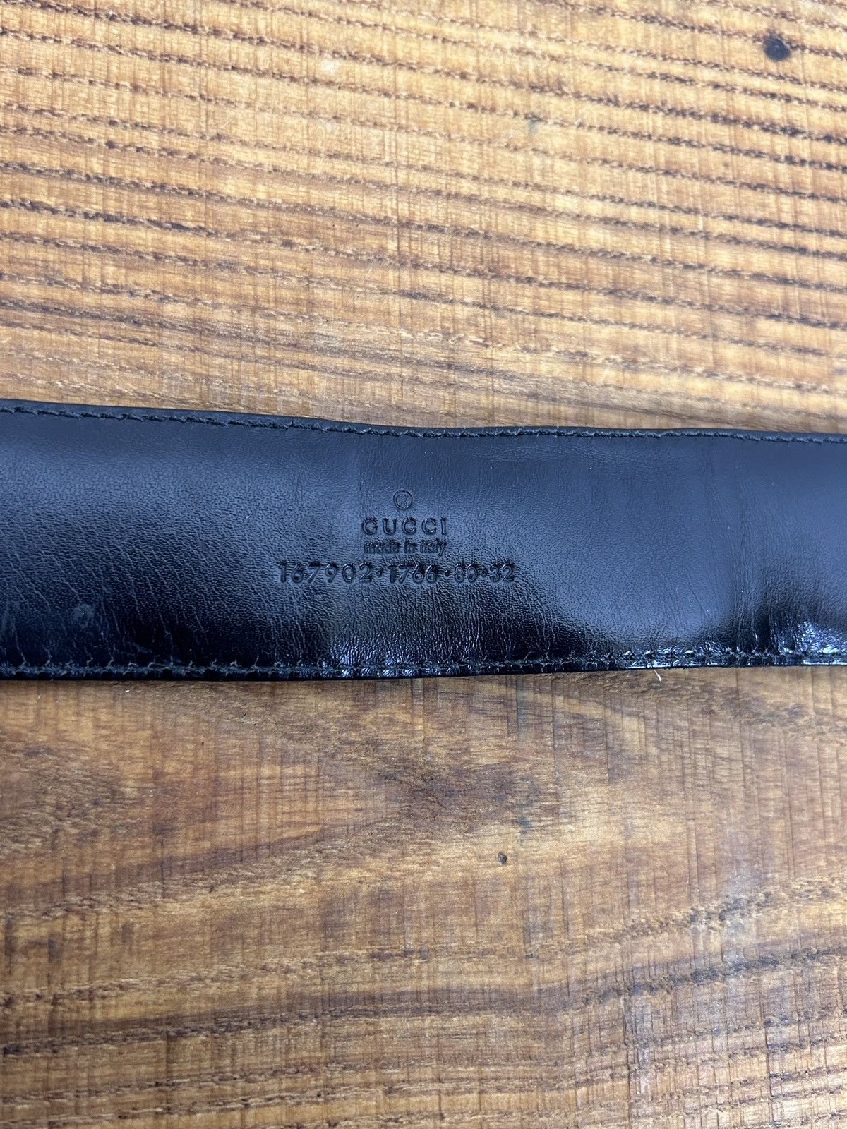 Gucci Vintage Gucci Italy Large Buckle Leather Belt 167902 1766 Size ONE SIZE - 12 Thumbnail
