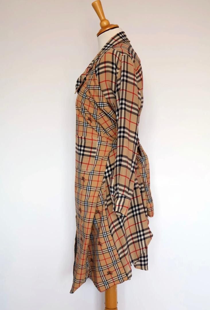Burberry Burberry Vintage Checkered Silk and Cotton Shirt Dress Size M / US 6-8 / IT 42-44 - 5 Thumbnail