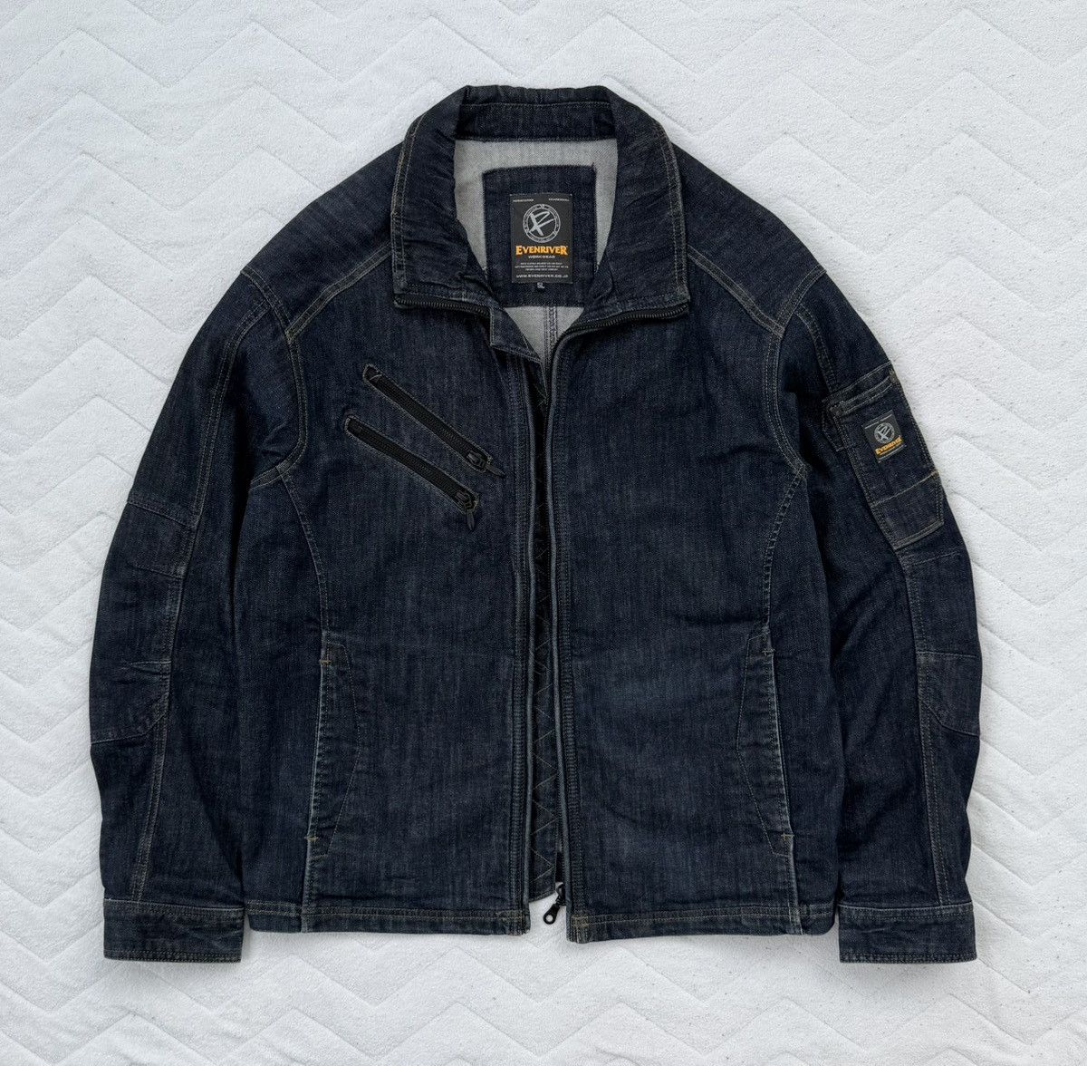 Japanese Brand Evenriver Workwear Denim Jacket Utility Mechanic Biker Size US XL / EU 56 / 4 - 5 Thumbnail