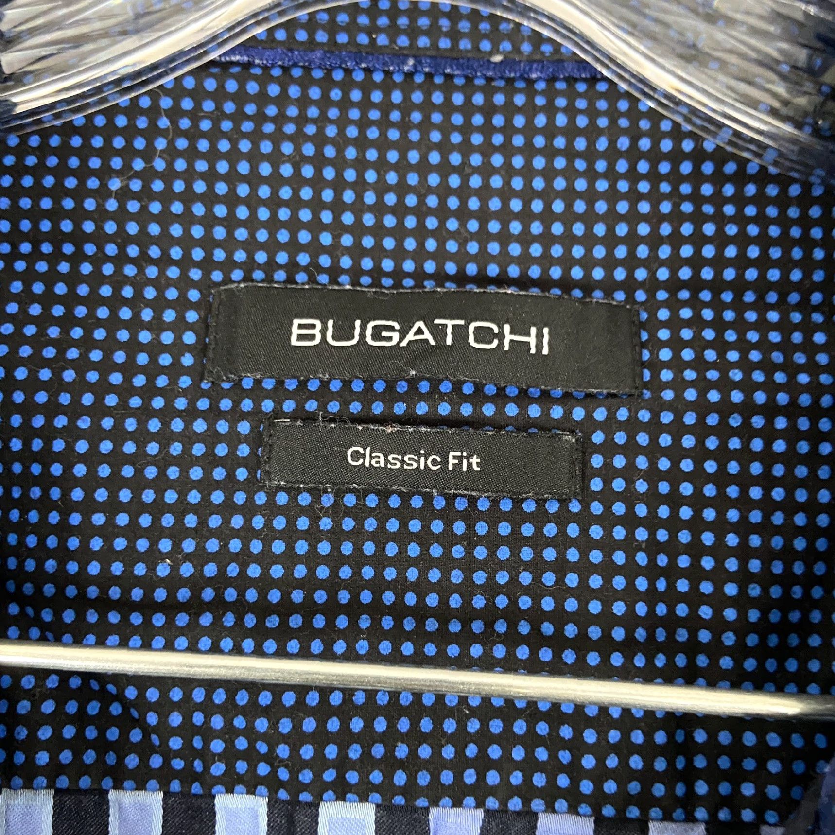 BUGATCHI Bugatchi Mens L Blue Plaid Classic Fit Long Sleeve Button-Up Shirt Size US L / EU 52-54 / 3 - 6 Thumbnail