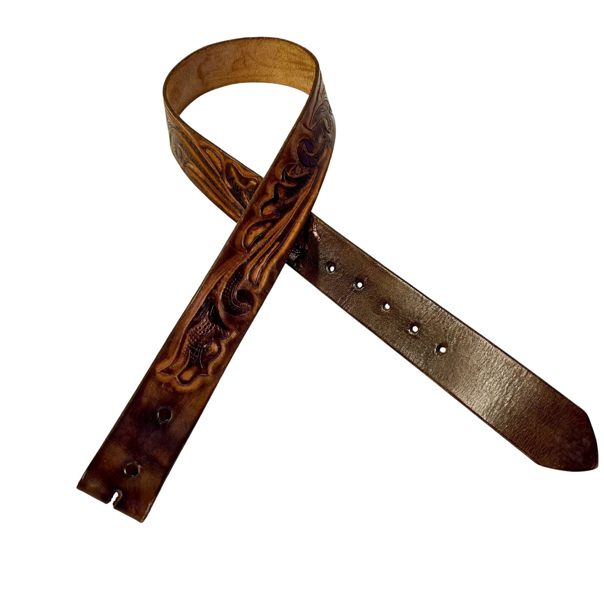 Other 70's Hand Carved TOOLED Floral Leather Cowboy Western Belt Size 34 - 5 Thumbnail