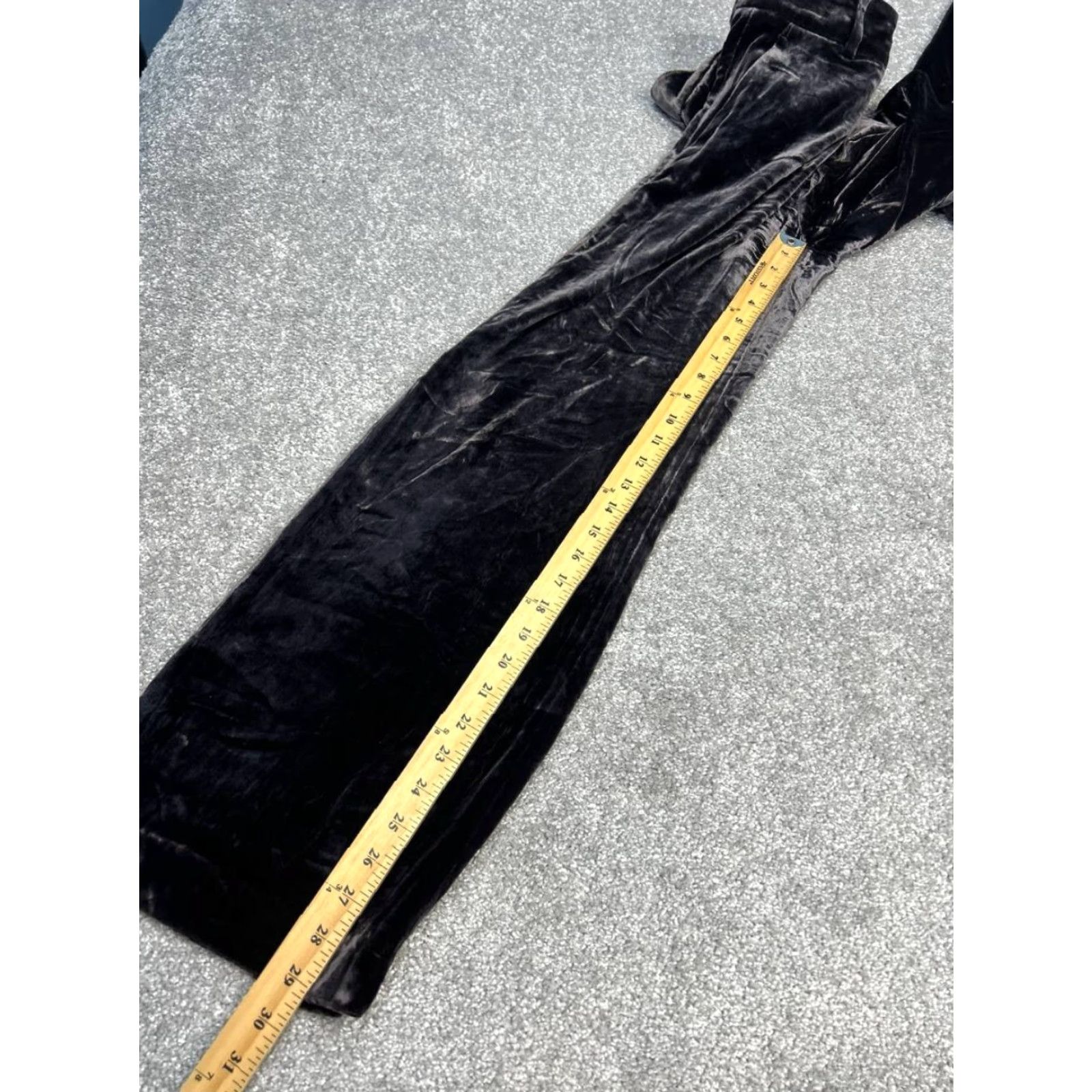 Zara ZARA Velvet Pants Women's XS Black High Rise Wide-Leg Flat Front Casual Wool Blend? (Wait) Size 26" / US 2 / IT 38 - 6 Thumbnail