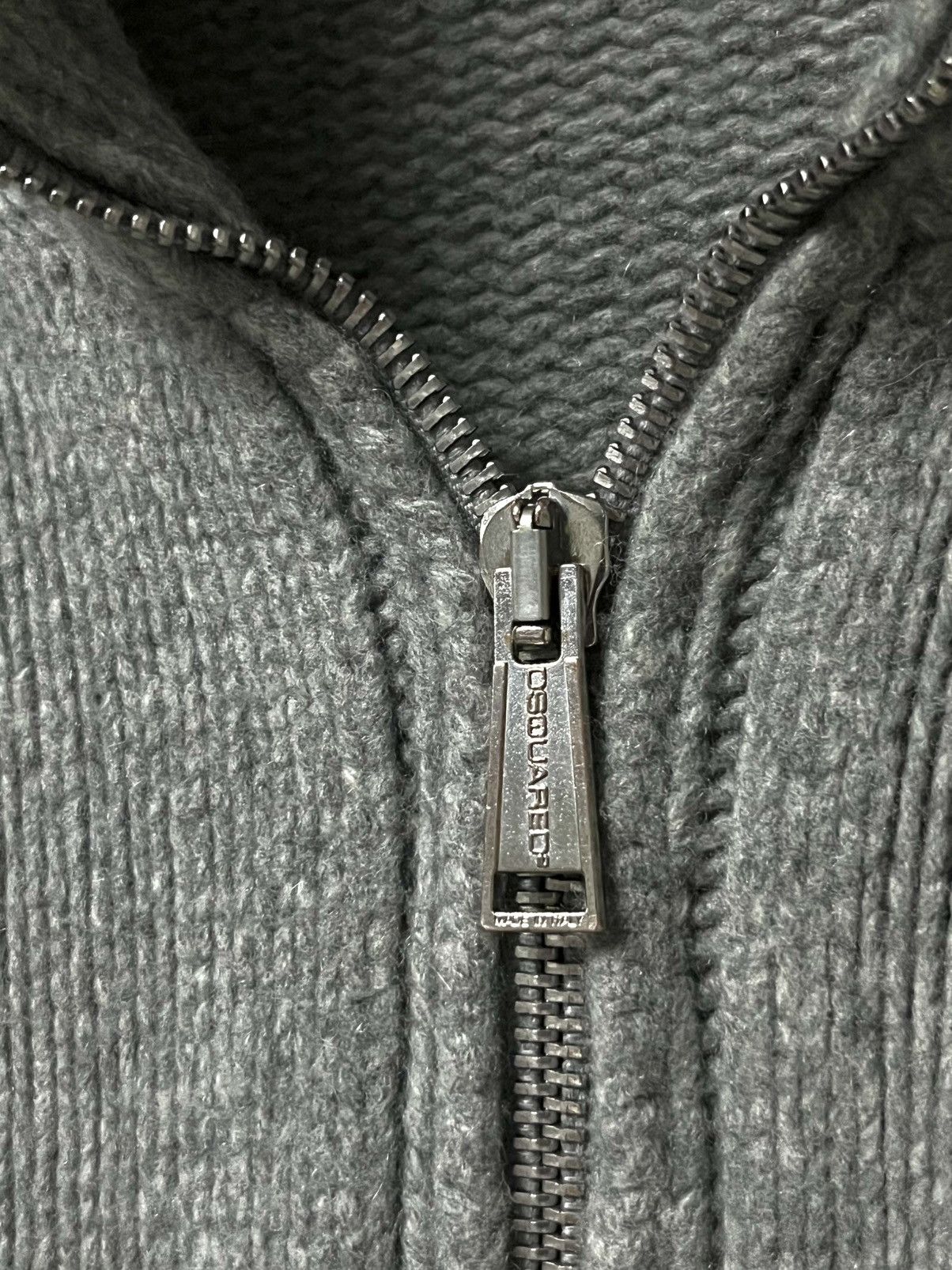 Designer × Dsquared2 × Vintage RARE Vintage Cashmere Dsquared Lampo Zip Knitted Sweater Size US M / EU 48-50 / 2 - 3 Thumbnail