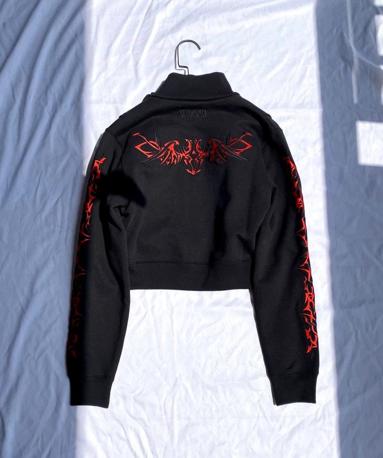 Vetements Vetements VTM Embroidered Wheat Globe Zip-Up Hoodie, M Siz Size US XS / EU 42 / 0 - 1 Thumbnail