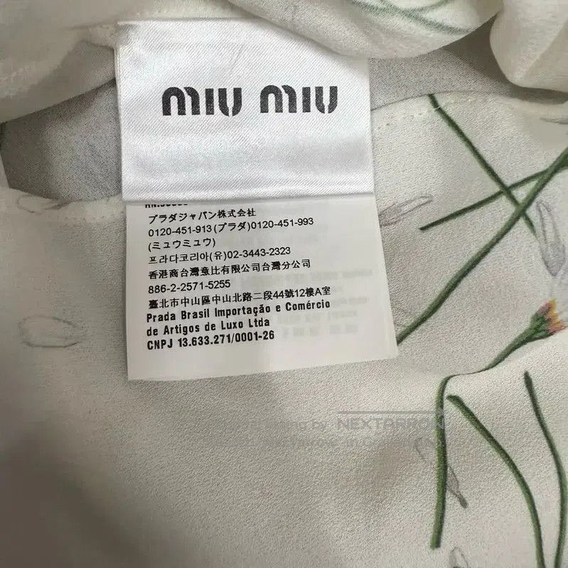 Other Miu Miu White Cotton Floral Shirt . Size XS / US 0-2 / IT 36-38 - 4 Thumbnail