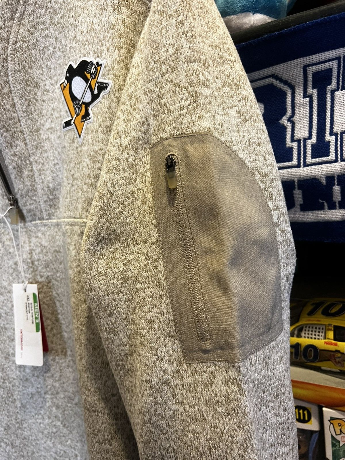 Antigua × NHL Men's Pittsburgh Penguins Antigua Oatmeal Half-Zip Pullover Size US XXL / EU 58 / 5 - 9 Thumbnail