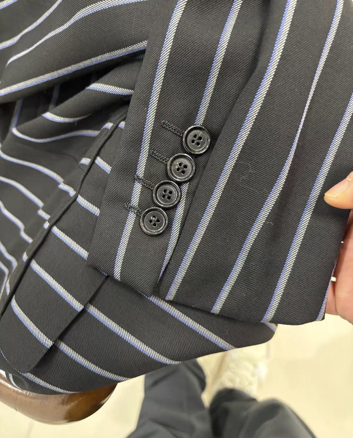 Lanvin Lanvin Wool Single-Breasted Striped Blazer J2 Size US M / EU 48-50 / 2 - 8 Thumbnail