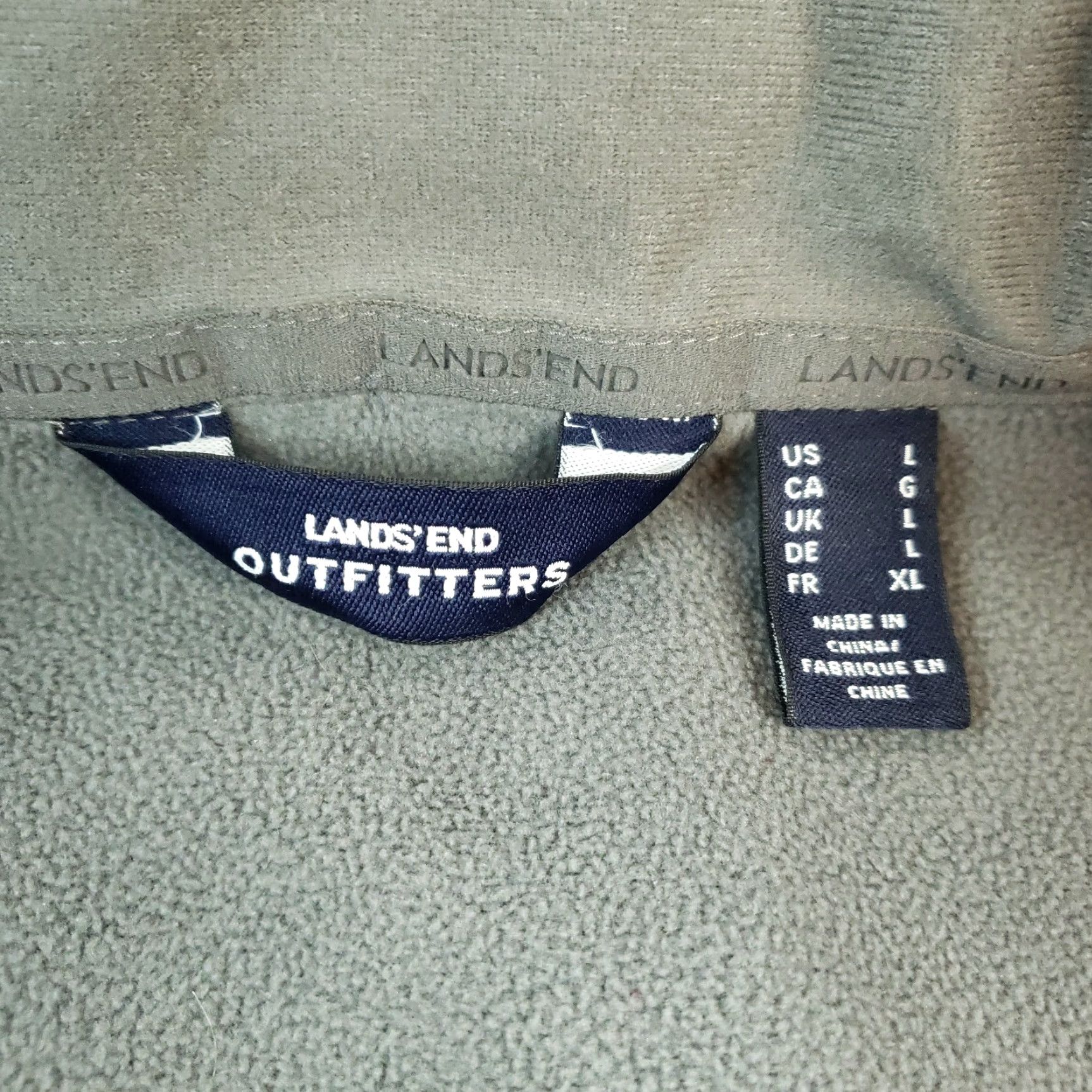 Lands' End Lands' End Fleece Sweatshirt Mens Large Gray Full Zip Pullover Mock Neck Shirt Mens L Gray Full Zip 90s? Size US L / EU 52-54 / 3 - 6 Thumbnail