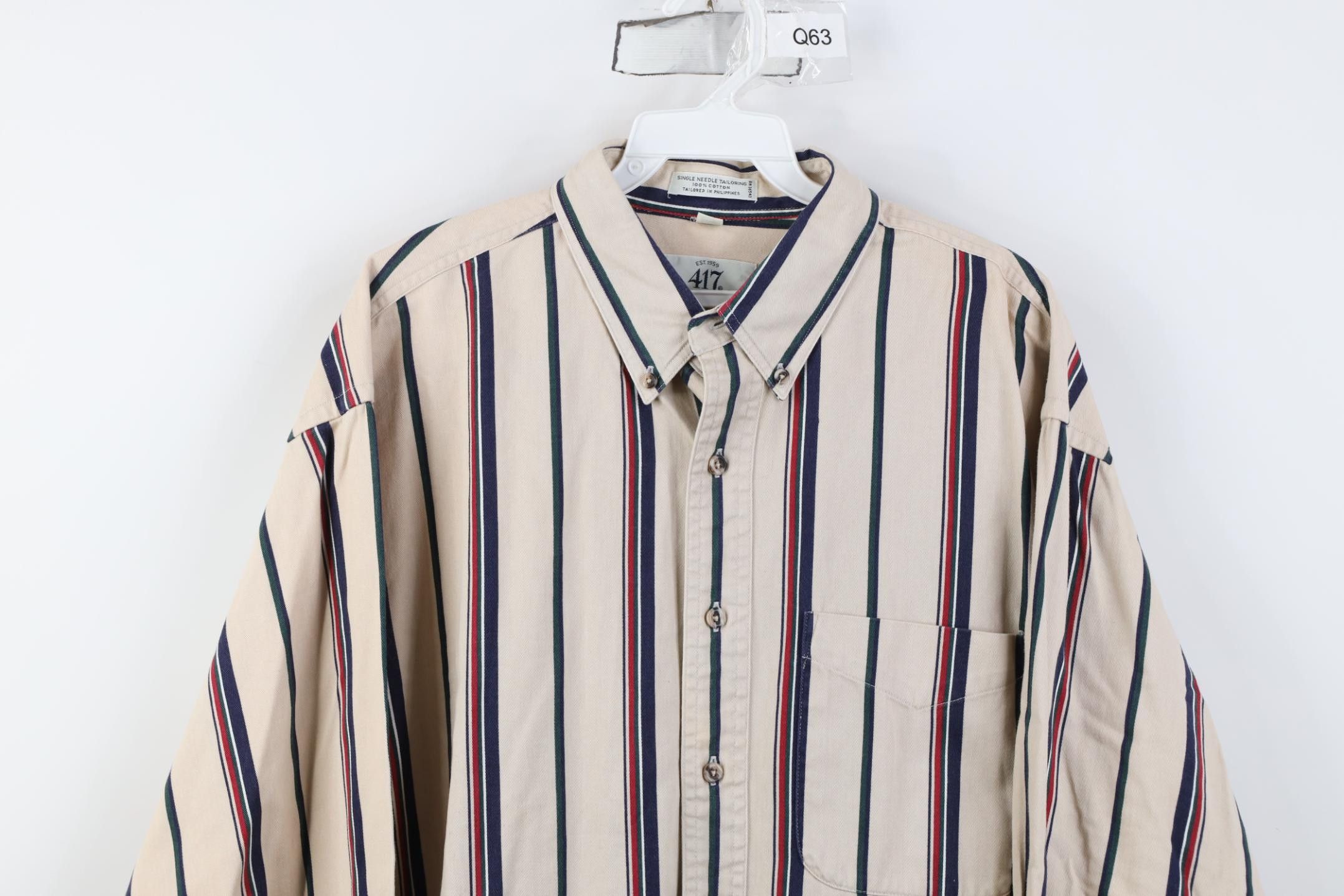 Vintage Vintage 90s Streetwear Tailoring Striped Button Down Shirt Size US XL / EU 56 / 4 - 2 Thumbnail