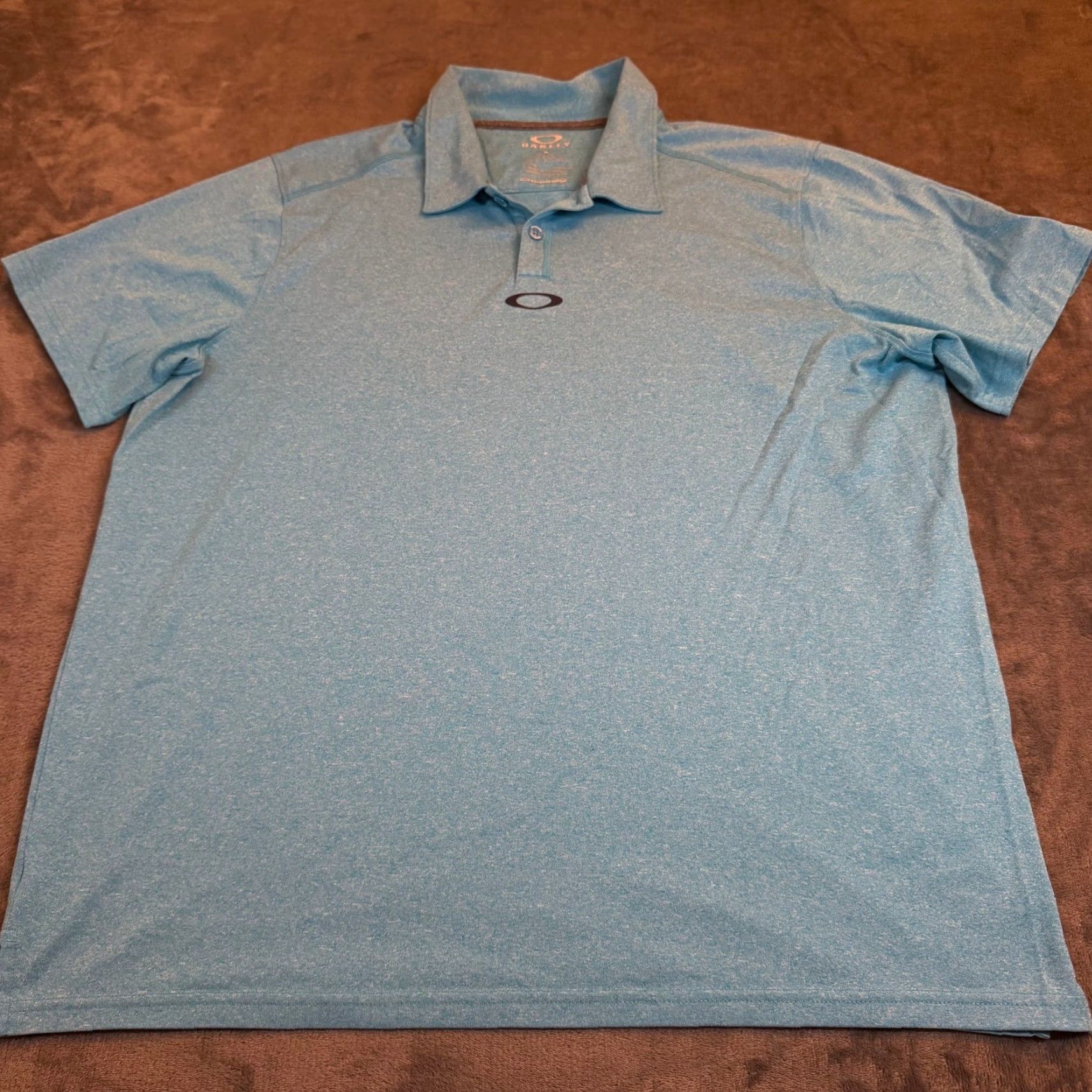 Oakley Oakley Polo Shirt Mens XL Blue Heathered Tailored Short Sleeve Golf Activewear Breathable Moisture Wicking Logo Size US XL / EU 56 / 4 - 3 Thumbnail