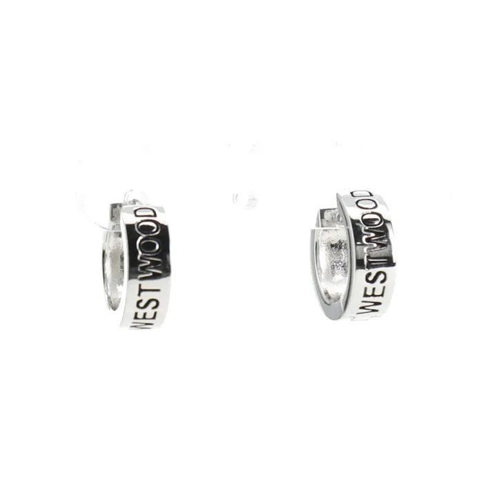Vivienne Westwood Vivienne Westwood Silver Logo Hoop Earrings -2507 Size ONE SIZE - 2 Thumbnail
