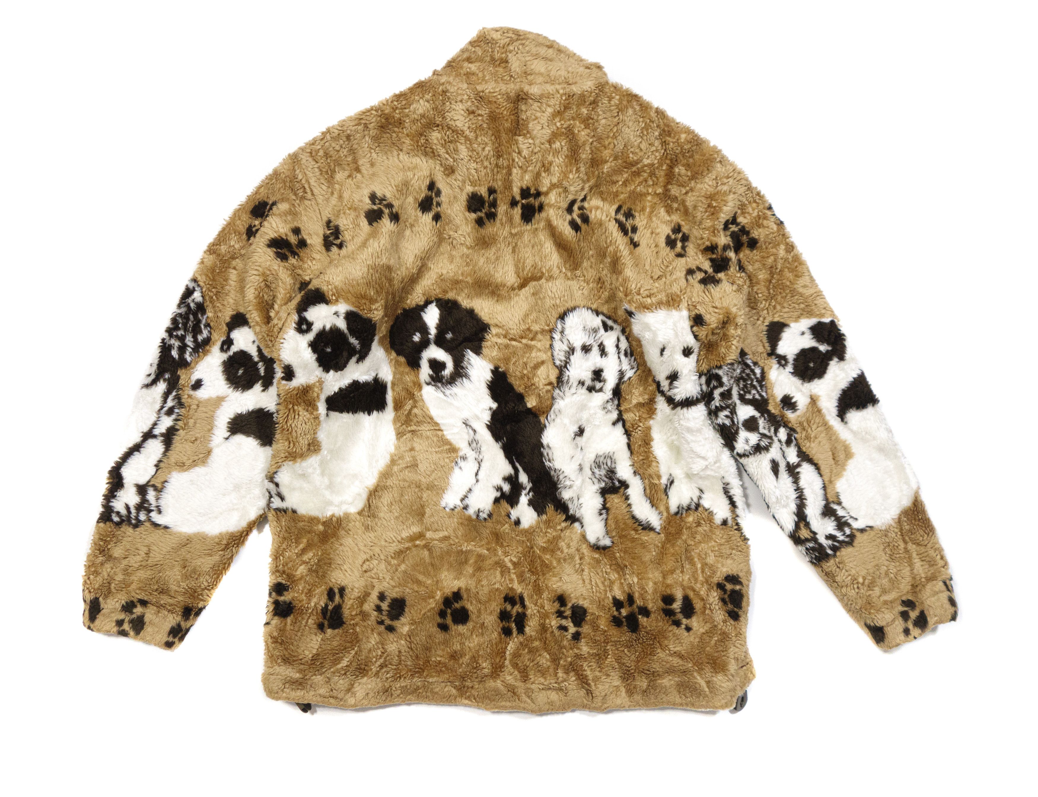 Vintage 90S Puppies All Over Y2K Fleece Sherpa Size US L / EU 52-54 / 3 - 2 Thumbnail