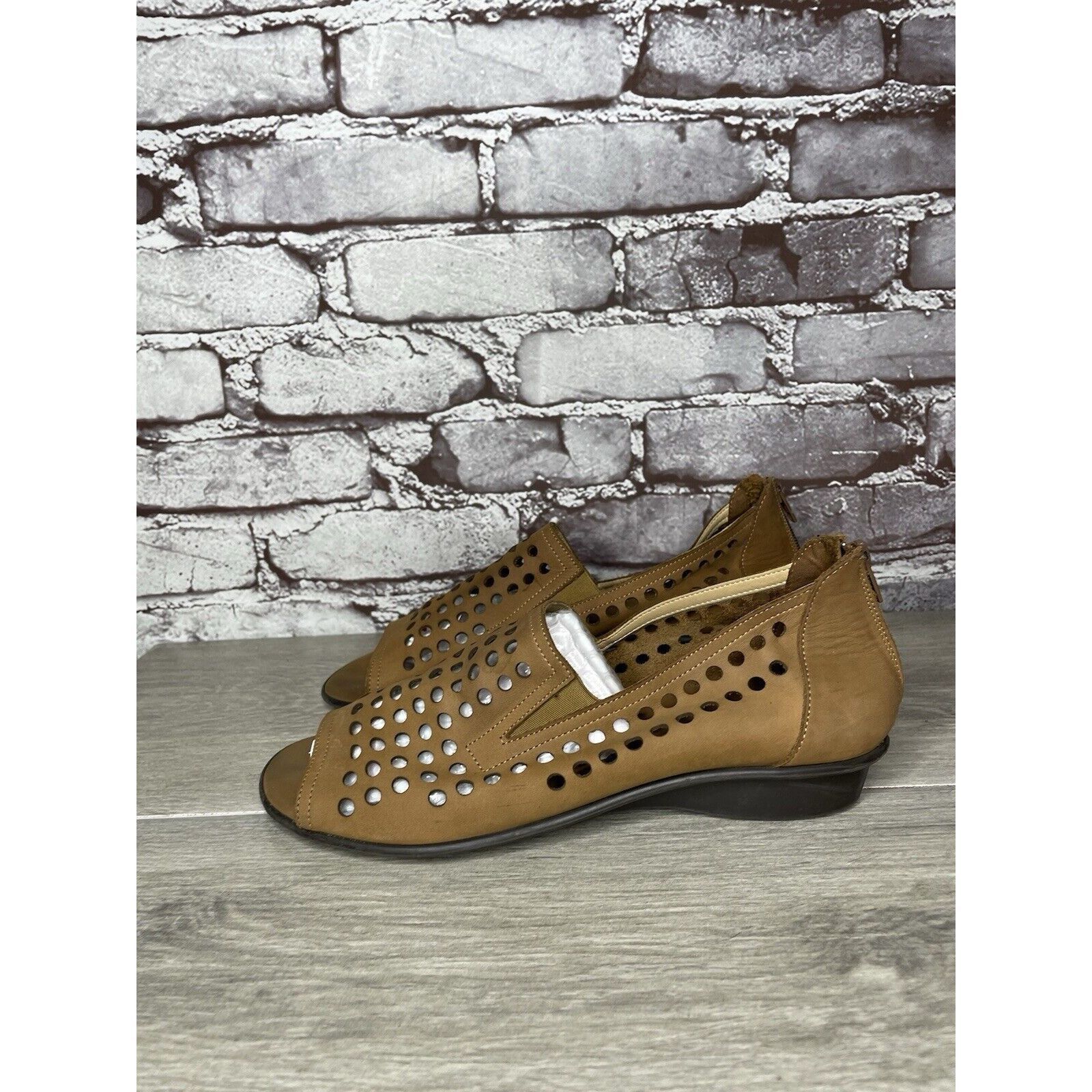Other Sesto Meucci Evonne Brown Nubuck Perforated Open Toe Back Zi Size US 10 / IT 40 - 8 Thumbnail