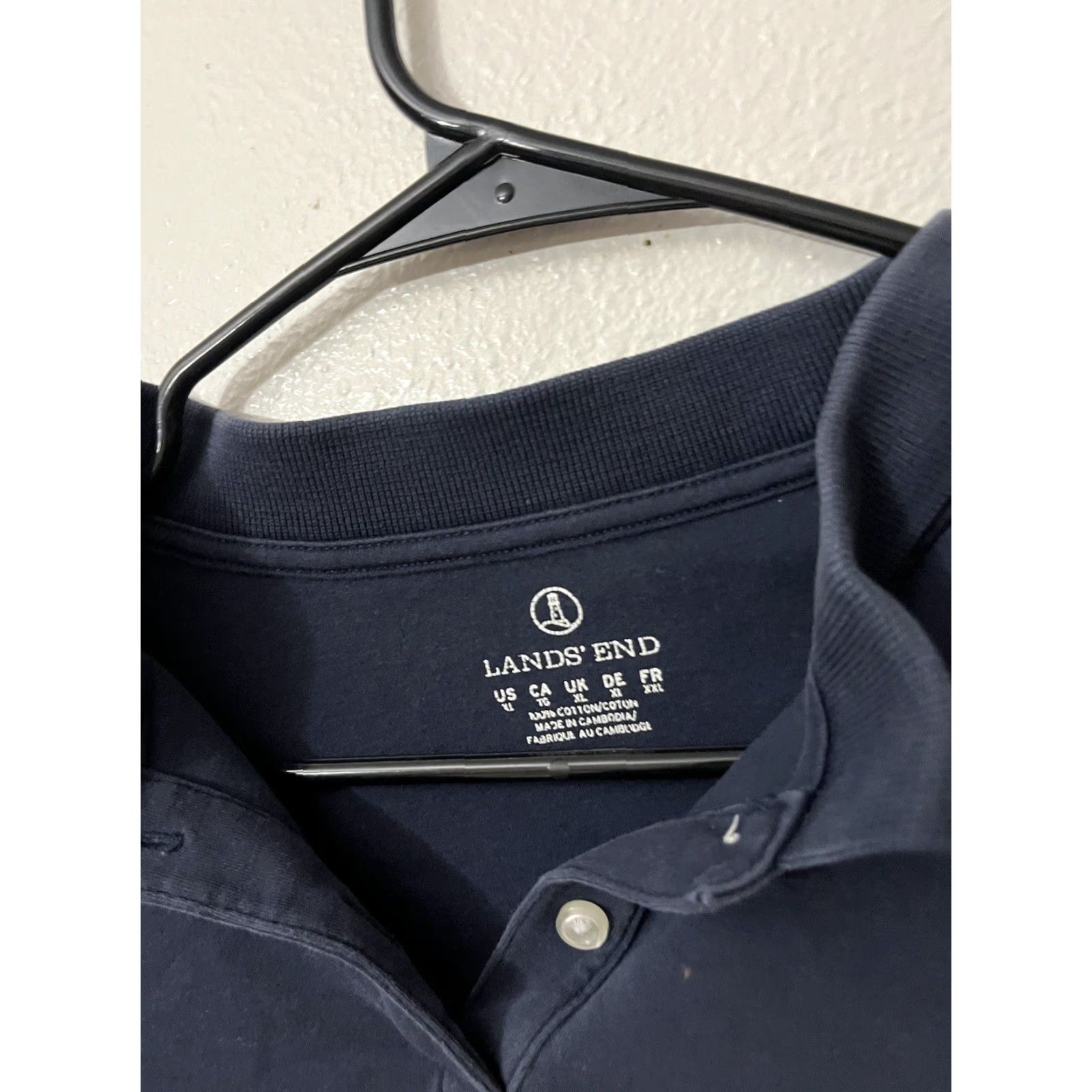 Lands' End Lands' End Polo Shirt Men’s XL Blue White Striped Cotton Blend Classic Preppy Golf Casual Modern Fit Mens Size US XL / EU 56 / 4 - 2 Thumbnail