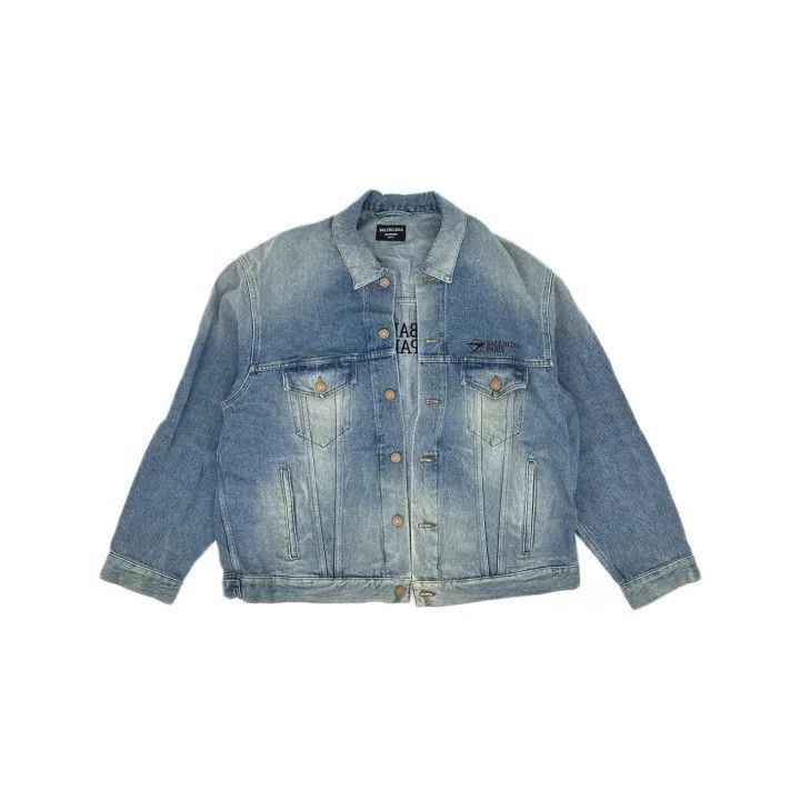 Balenciaga Balenciaga Classic Logo Embroidered Denim Jacket 0079-2507 Size US XS / EU 42 / 0 - 2 Thumbnail