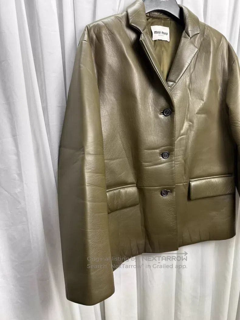 Miu Miu Miu Miu Leather Blazer Jacket Size US XS / EU 42 / 0 - 2 Thumbnail