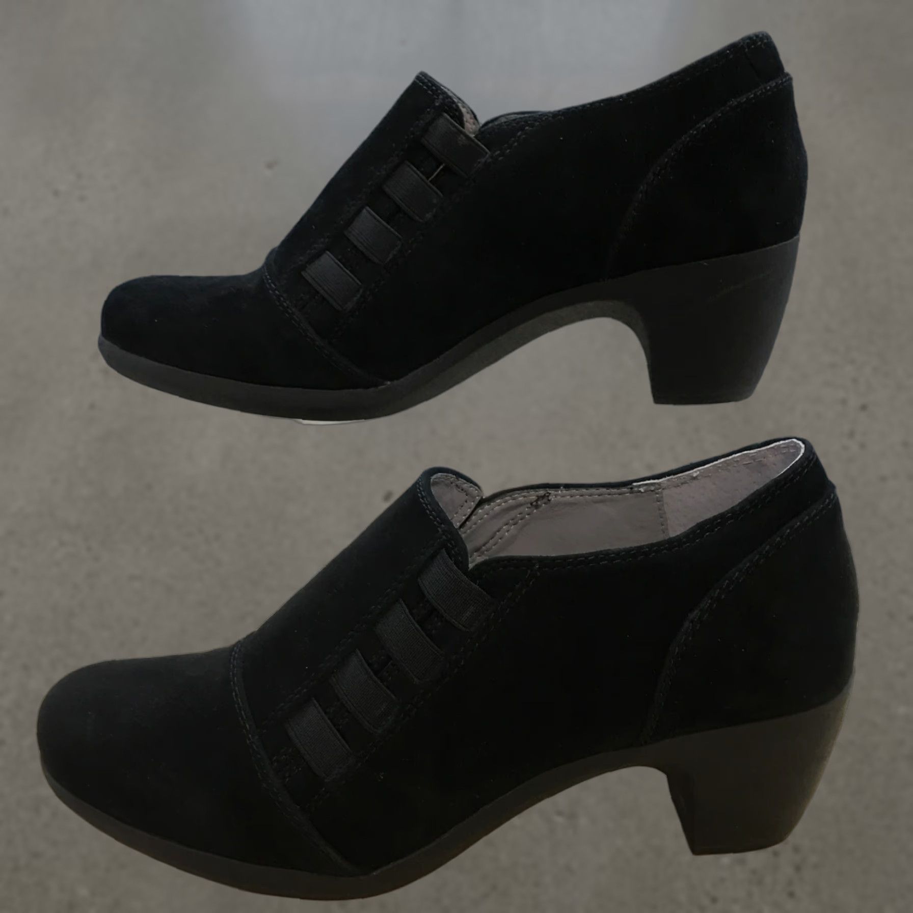 Vintage Cliffs White Mountain Boots Womens 8 M Arielle Ankle Booties Black Leather Heels Size US 8 / IT 38 - 1 Thumbnail