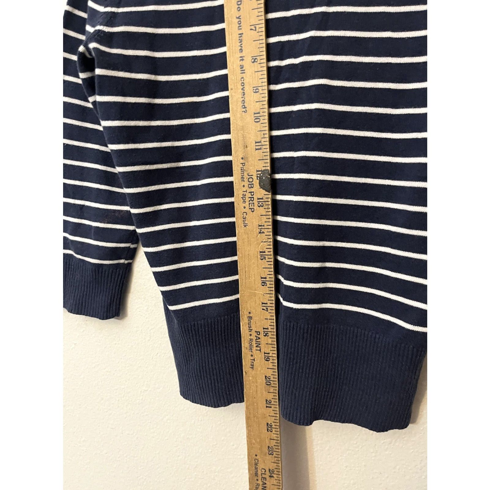 Van Heusen VAN HEUSEN Women Cardigan XS Navy Striped 3/4 Sleeve Cardigan Size XS / US 0-2 / IT 36-38 - 4 Thumbnail