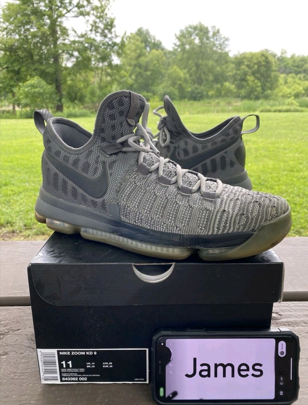 Nike Nike KD 9 Battle Grey 843392002 Size 11 Men Size US 11 / EU 44 - 1 Thumbnail