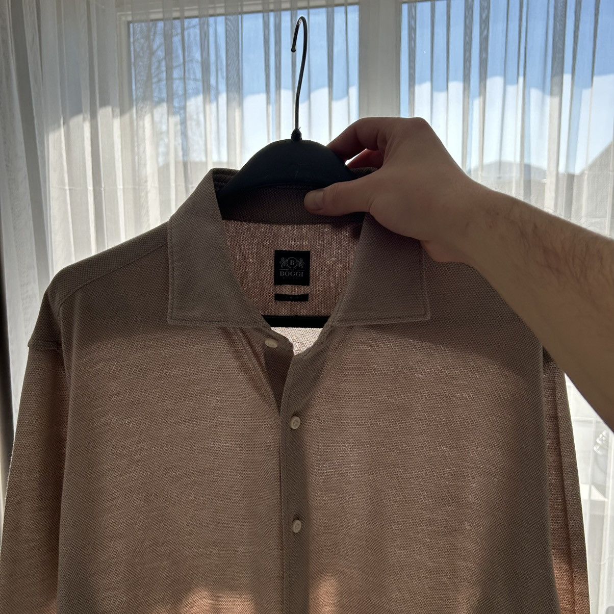 Boggi 💵 Boggi Milano Oldmoney Slim Fit Beige Shirt Size US XL / EU 56 / 4 - 6 Thumbnail