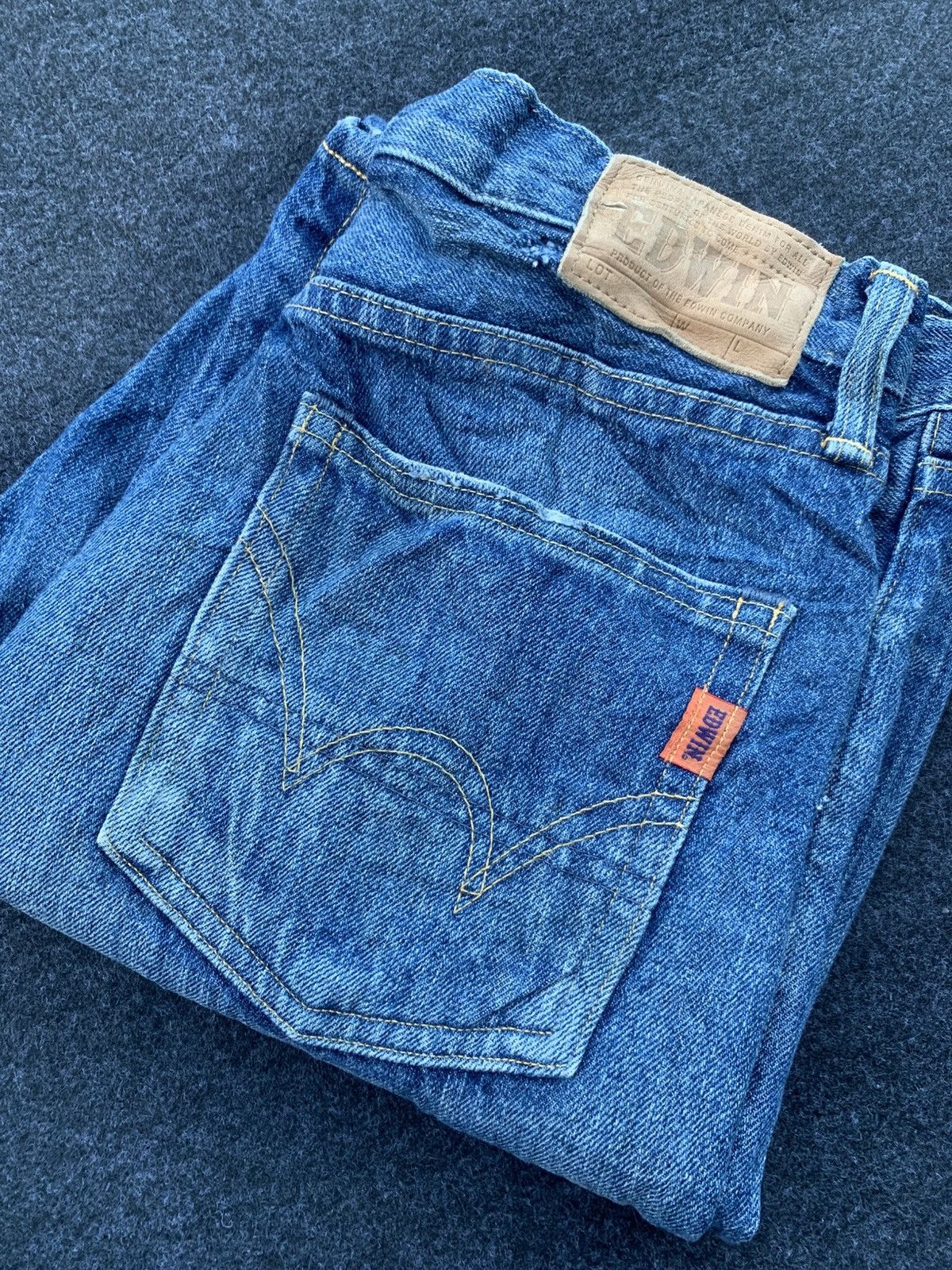 Edwin Distressed Edwin 505 selvedge oren. Size US 28 / EU 44 - 10 Thumbnail