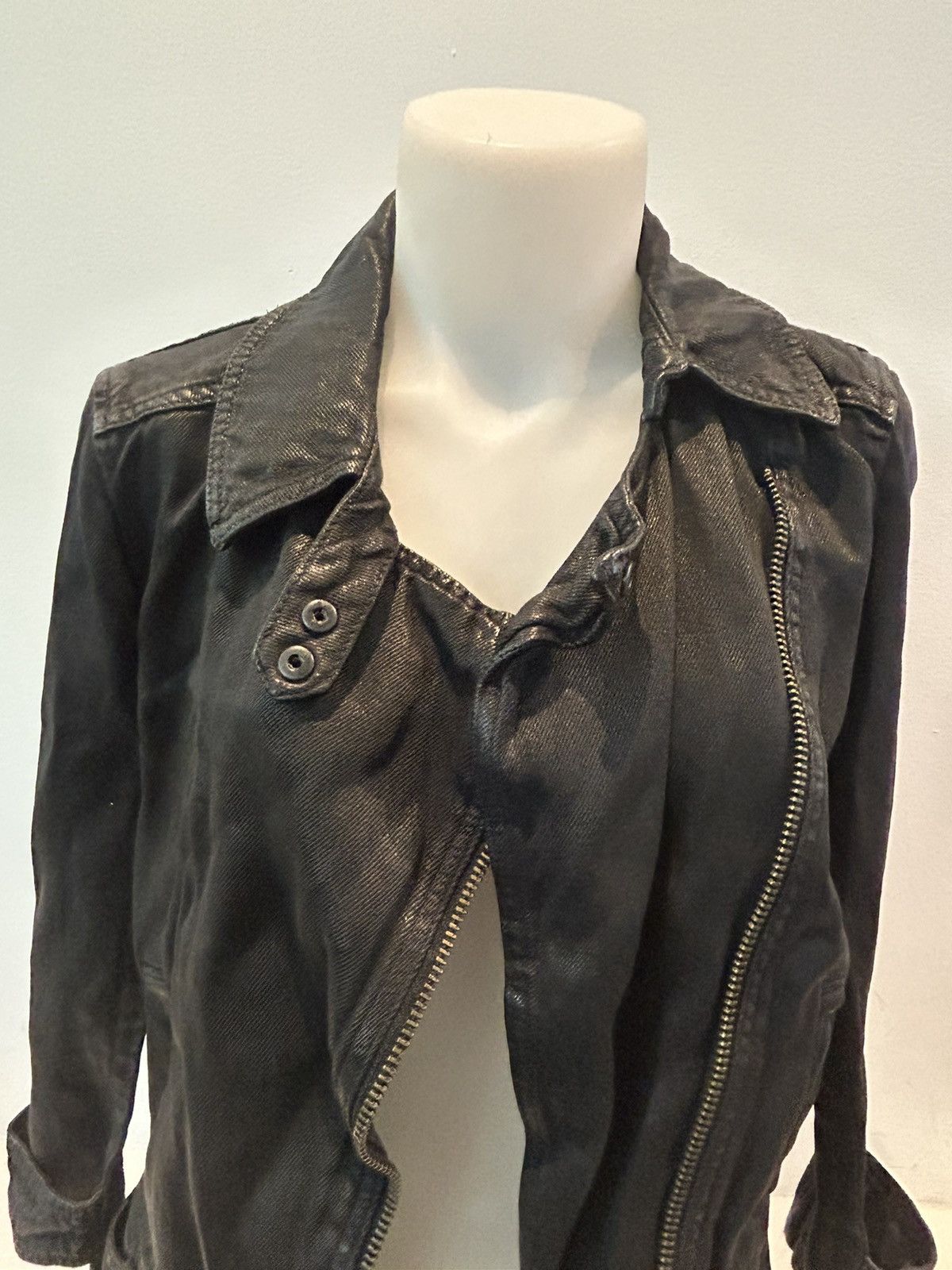 Allsaints New waxed coated cotton black Allsaints jacket Size S / US 4 / IT 40 - 4 Thumbnail