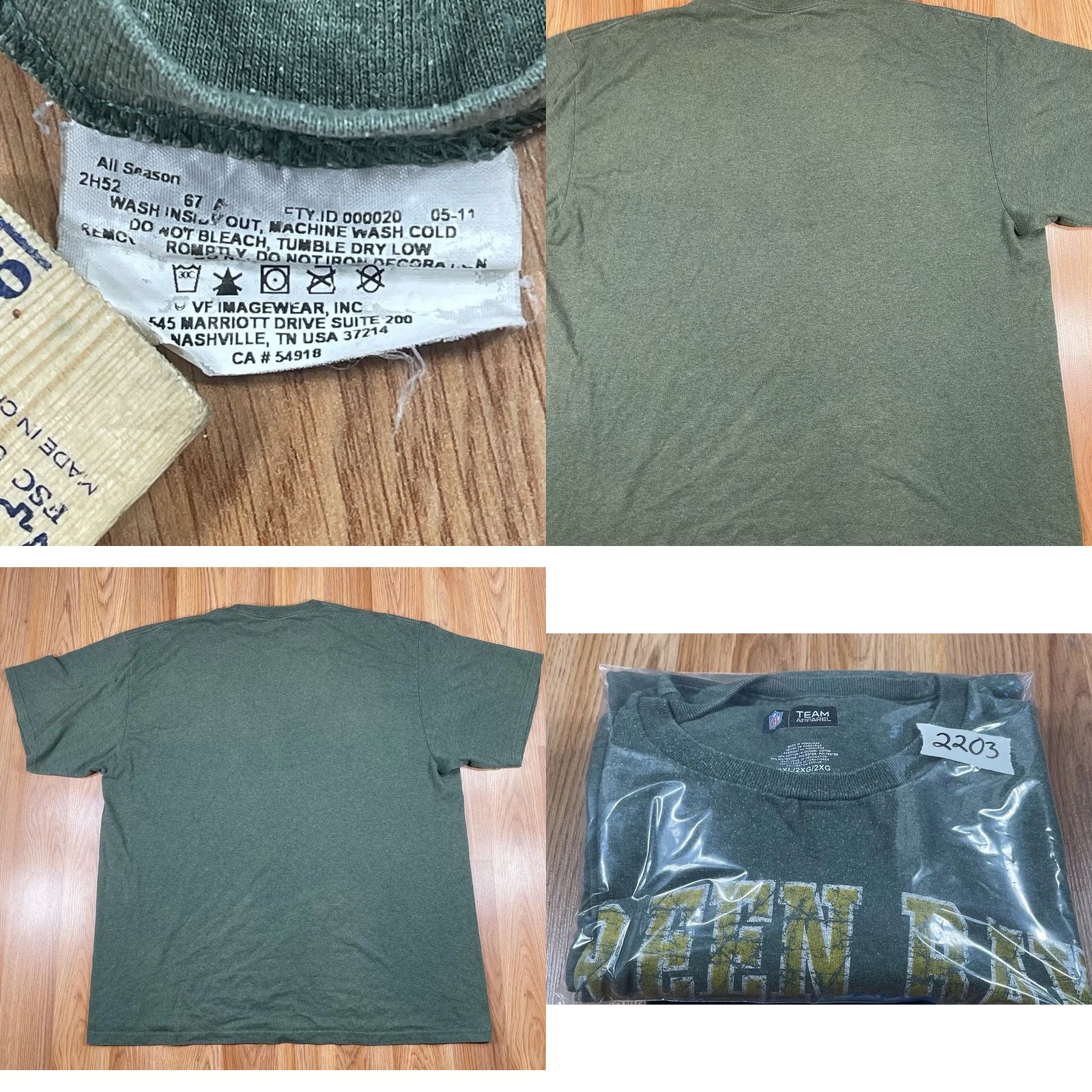 NFL NFL Green Bay Packers Team Apparel T-Shirt Adults 2XL Green Crewneck ShortSleeve Size US XXL / EU 58 / 5 - 8 Thumbnail