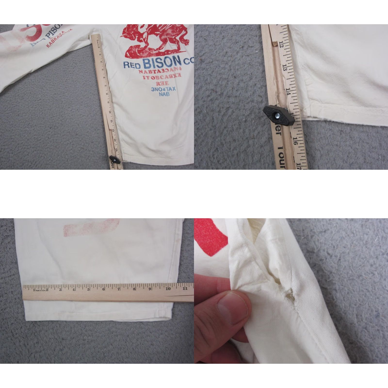 Vintage Vintage USSR Tobacco Shorts Mens One Size White Red Bison Rice Sack 70s Size US 35 - 9 Thumbnail