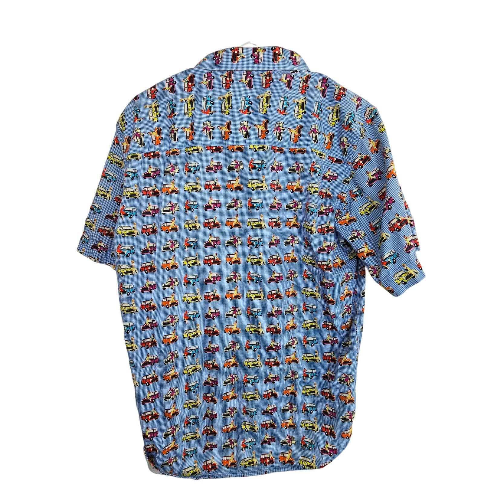 Luchiano Visconti Visconti Black Shirt Girl on Car Print Blue Button M Size US M / EU 48-50 / 2 - 8 Thumbnail