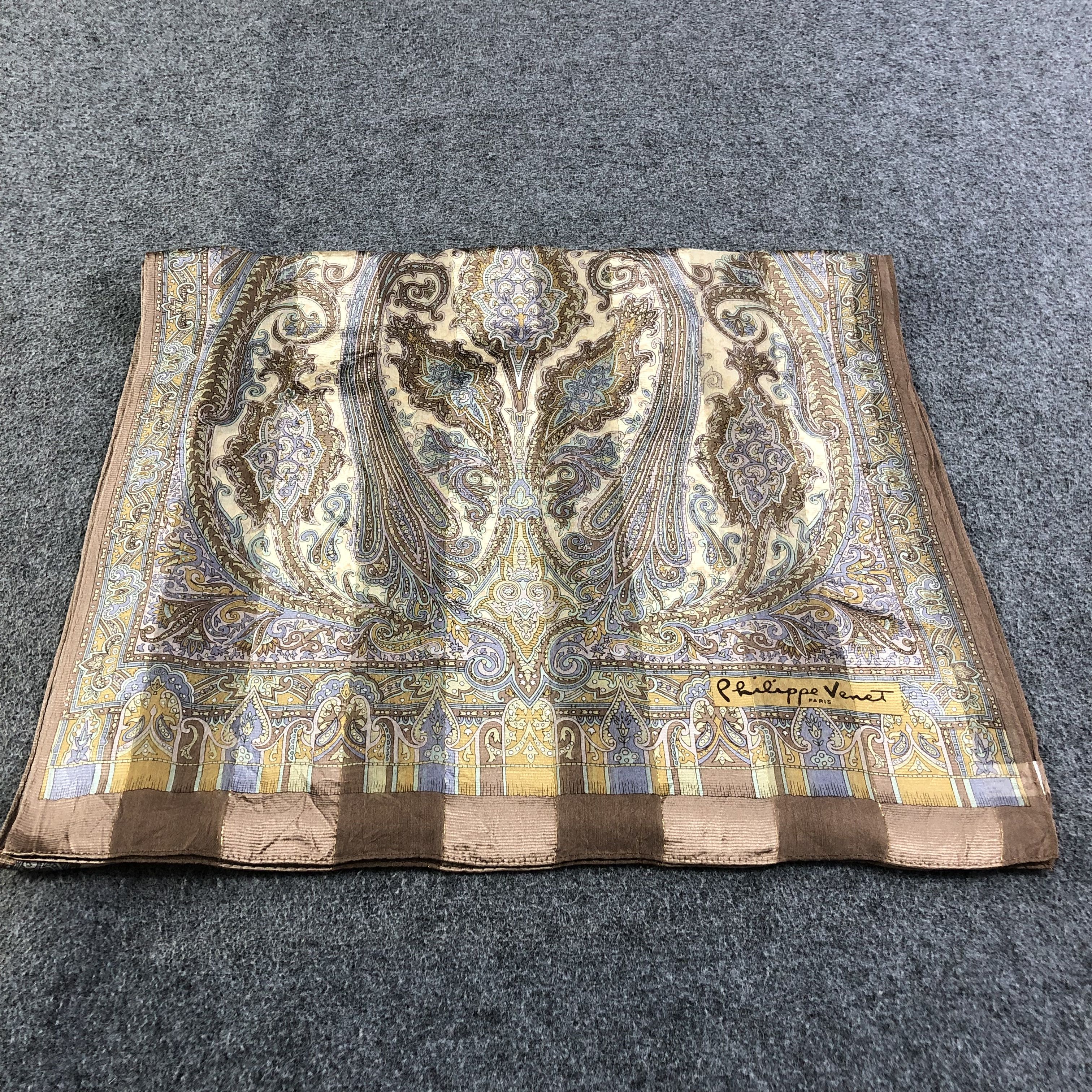 Vintage Philippe Venet Paisley Silk Stole Silk Scarf M842 Size ONE SIZE - 2 Thumbnail