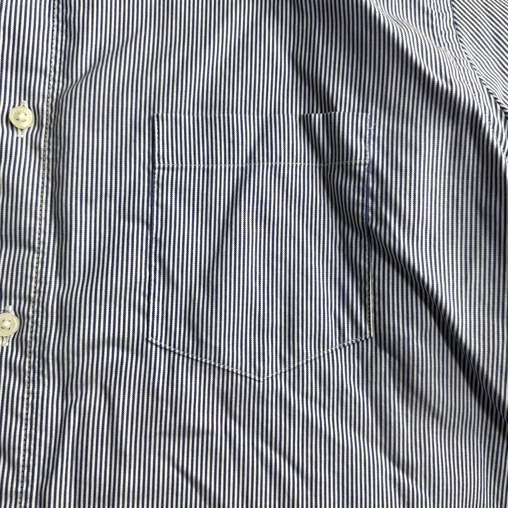 Vintage WRK Dress Shirt Button-Up Blue Striped 16.5 34-35 Long Sleeve Mens Regular Stretch Casual Size US XL / EU 56 / 4 - 3 Thumbnail