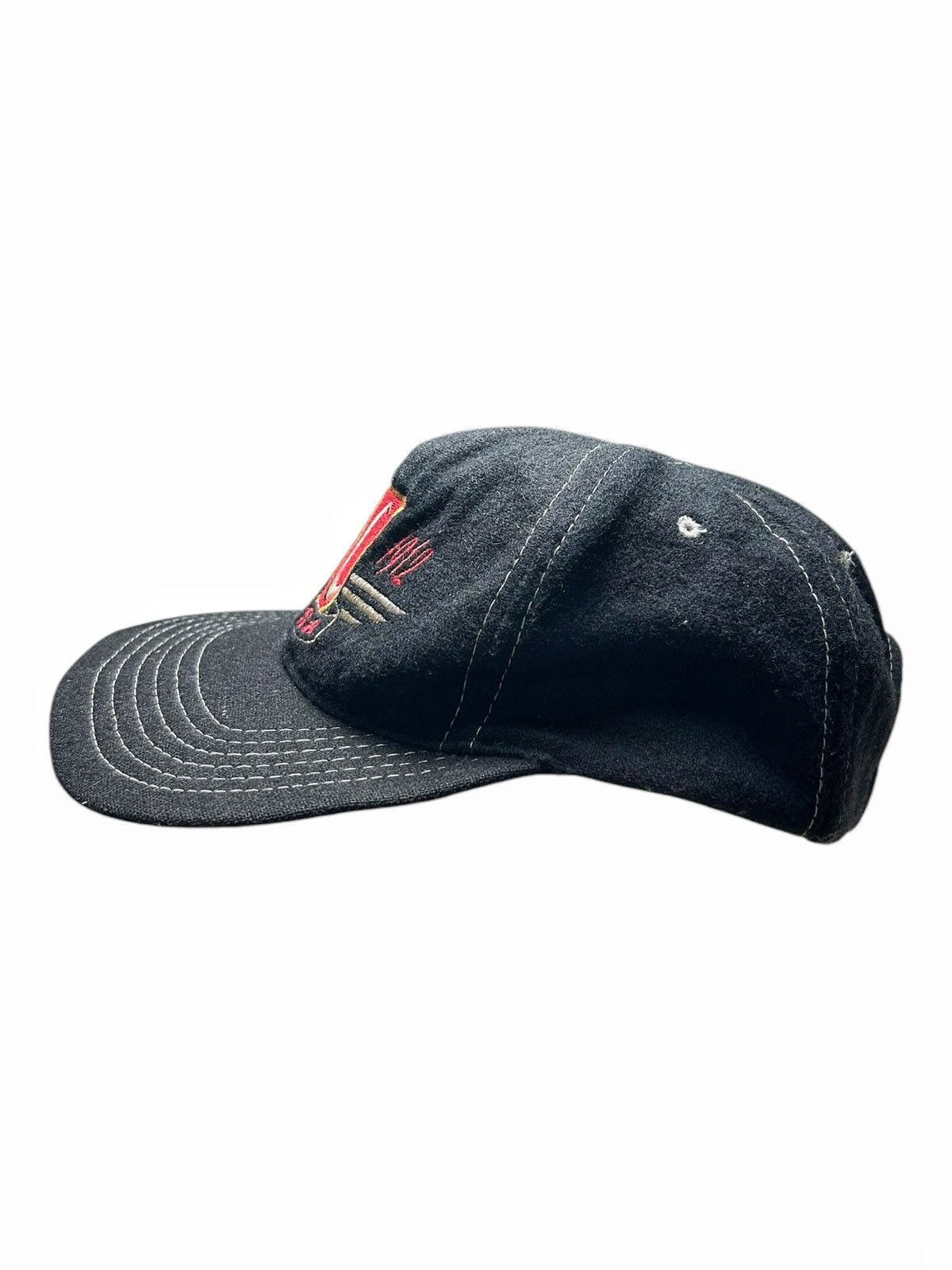 Vintage CHESTERFIELD 90s Racing Wool Hats Black motocross moto gp Size ONE SIZE - 4 Thumbnail
