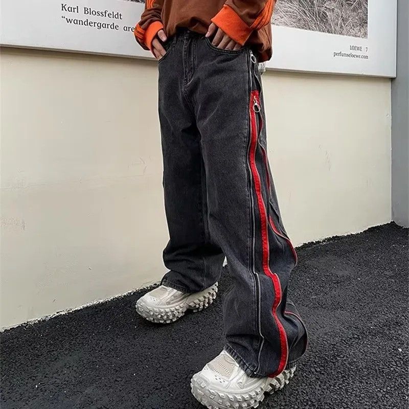Designer × Japanese Brand Streetwear Fashion Side Zipper Oversized Jeans Pants Size US 31 - 3 Thumbnail