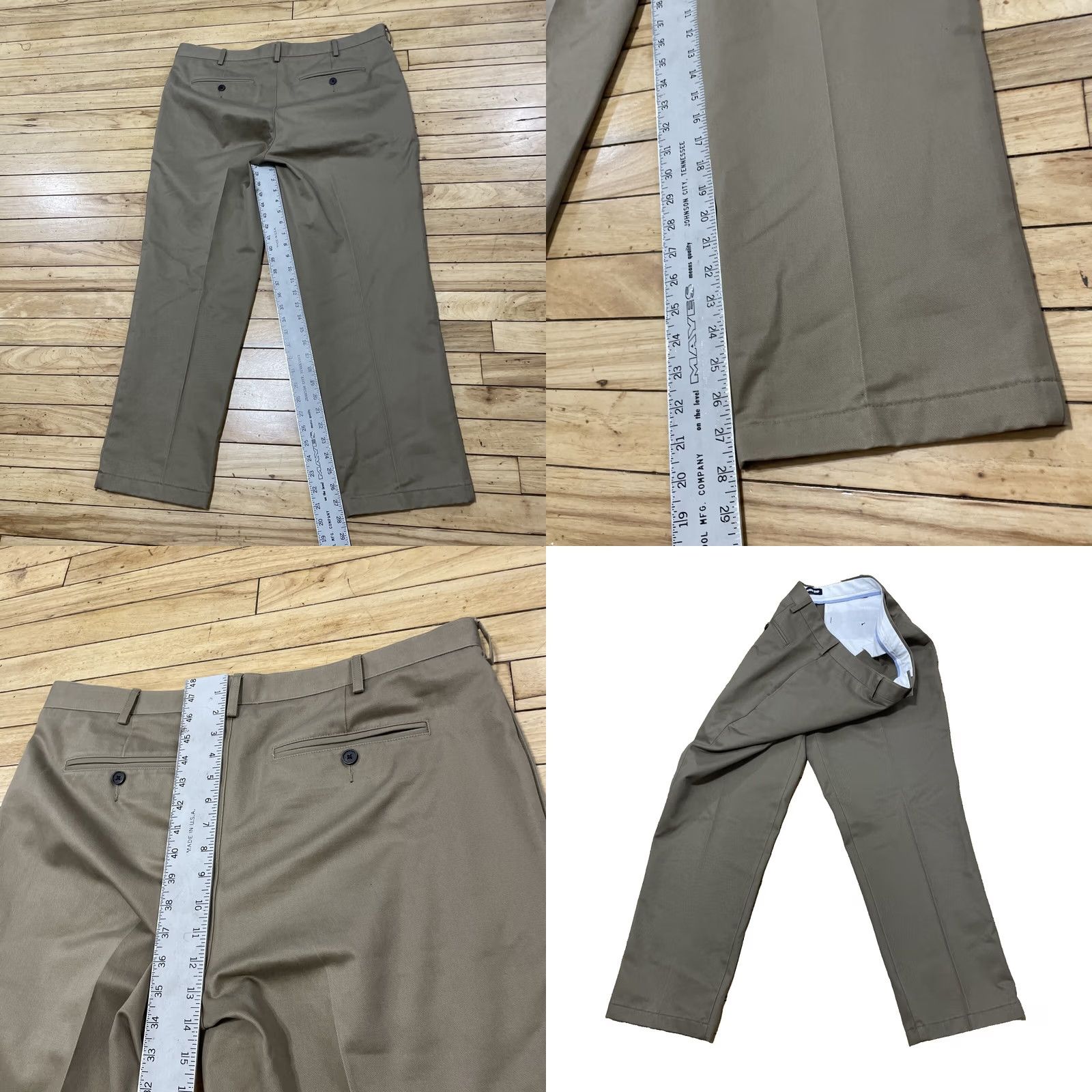 Lands' End Lands' End Dress Pants Men 38 Flat Front Khaki Chino 38x28 Tailored Regular Fit Beige Pants Mens Size US 38 / EU 54 - 8 Thumbnail